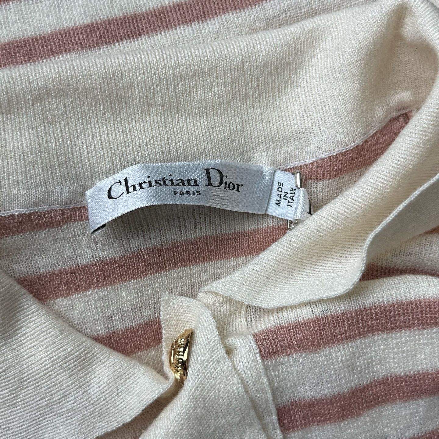Dior Christian Dior Striped Knit Polo Size 40 Size M / US 6-8 / IT 42-44 - 3 Thumbnail