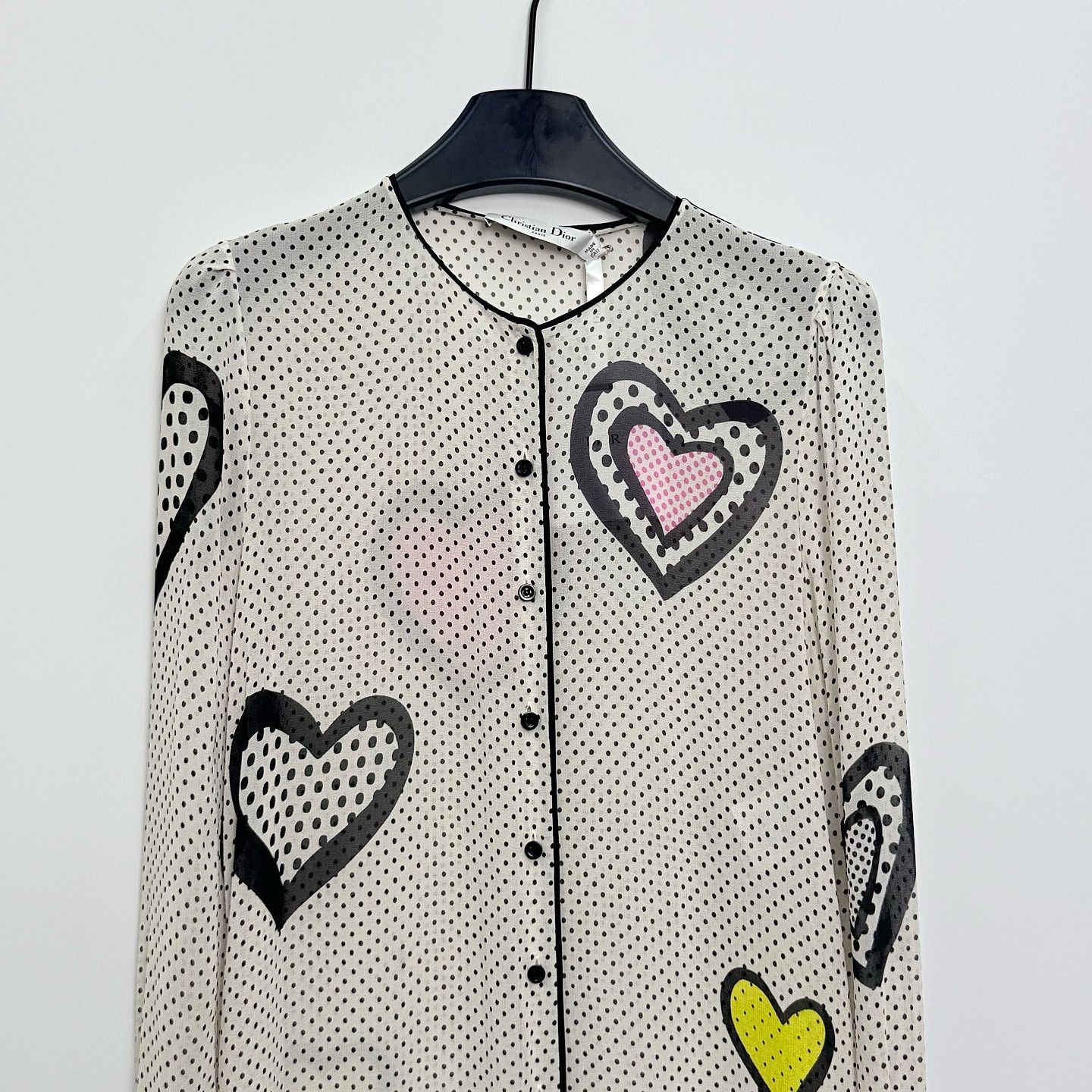 Dior Dior Heart Print Silk Blouse Size 38 Size S / US 4 / IT 40 - 6 Thumbnail