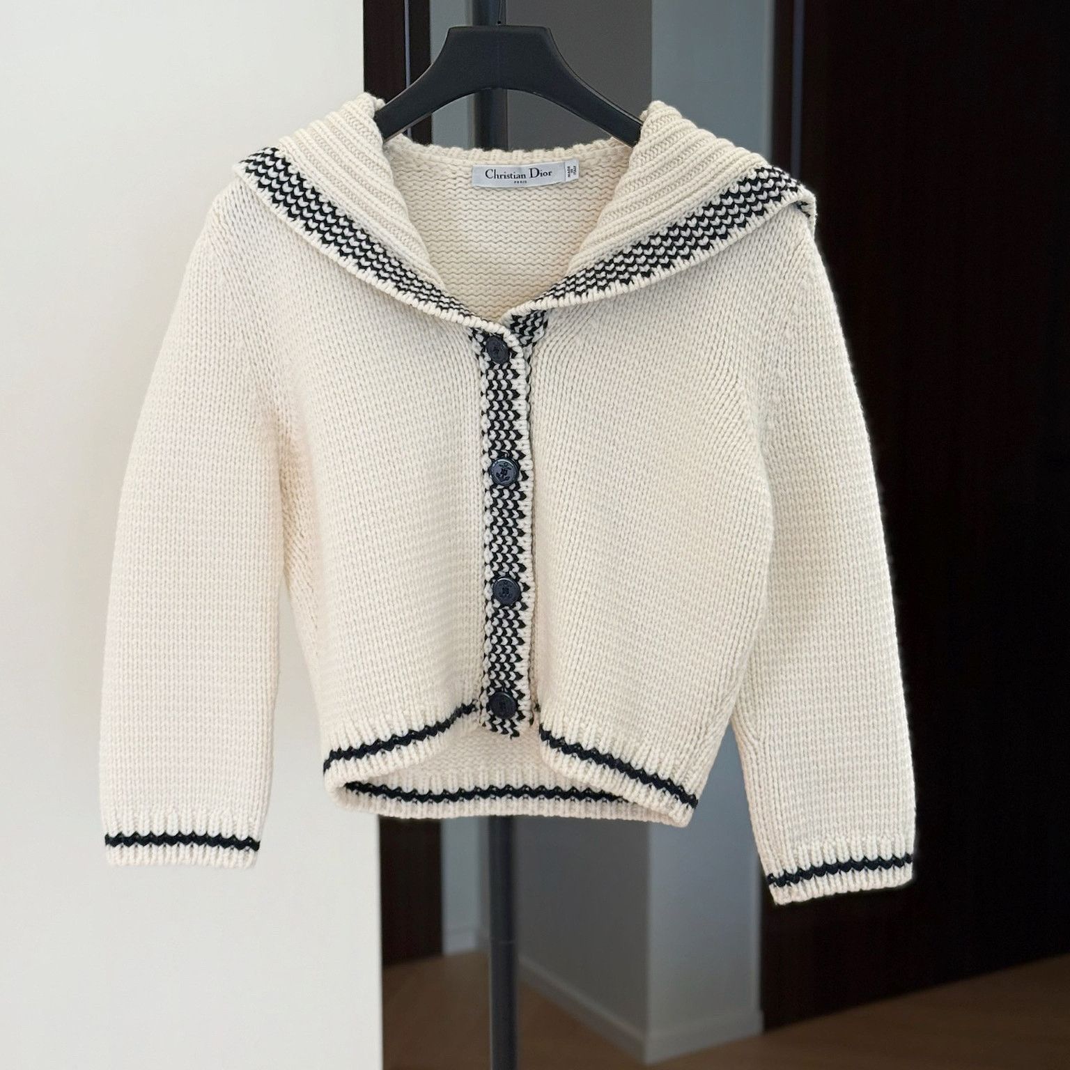 Dior Christian Dior Sailor Collar Knit Cardigan Beige Size 36 Size XS / US 0-2 / IT 36-38 - 7 Thumbnail