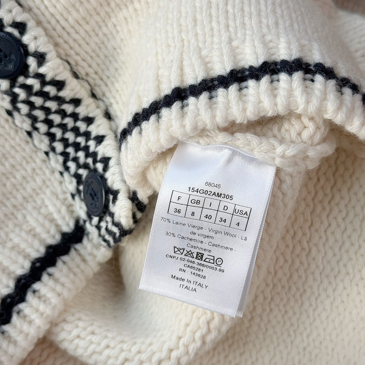 Dior Christian Dior Sailor Collar Knit Cardigan Beige Size 36 Size XS / US 0-2 / IT 36-38 - 4 Thumbnail
