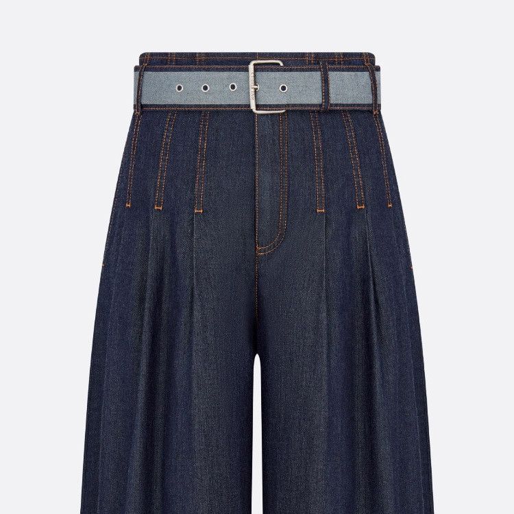 Dior DIOR Belted Pleated Denim Jeans Size 42 Size 30" / US 8 / IT 44 - 7 Thumbnail