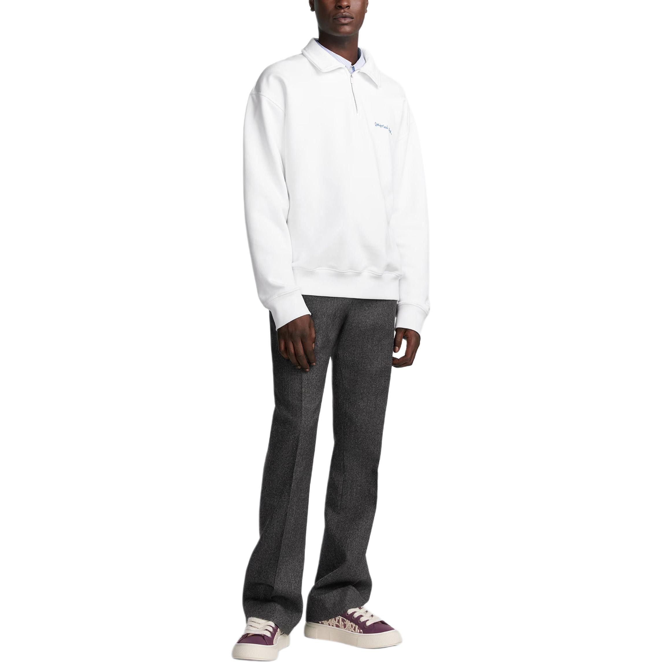 Dior Dior Embroidered Half-Zip Sweatshirt Size M Size US M / EU 48-50 / 2 - 10 Thumbnail