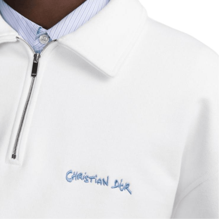 Dior Dior Embroidered Half-Zip Sweatshirt Size M Size US M / EU 48-50 / 2 - 12 Thumbnail