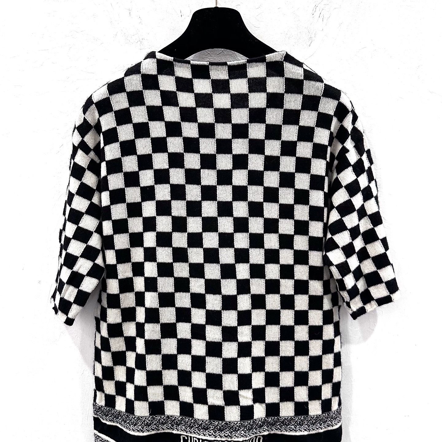 Dior Dior Checkerboard Cashmere Short Sleeve Knit Top Size 40 Size M / US 6-8 / IT 42-44 - 2 Thumbnail