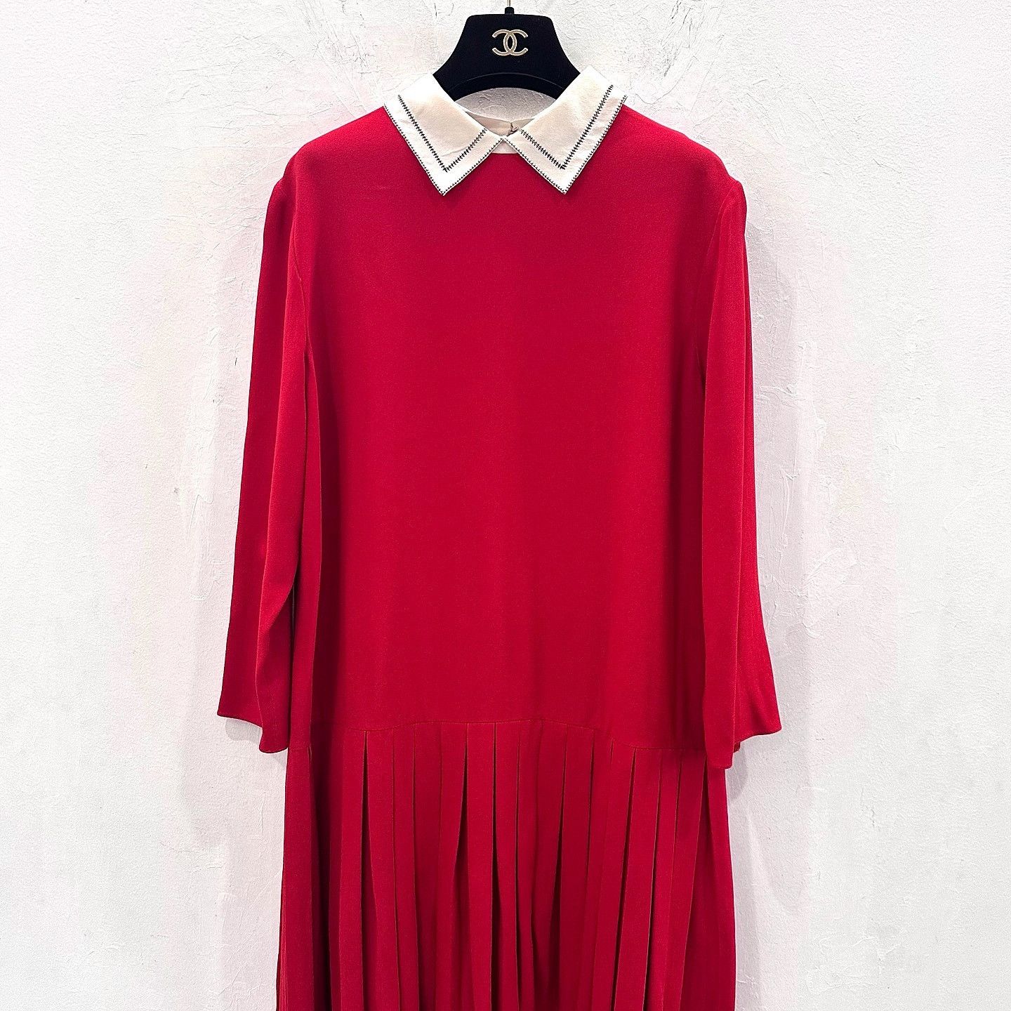 Dior Dior Red Pleated Midi Dress Size 40 Size M / US 6-8 / IT 42-44 - 8 Thumbnail