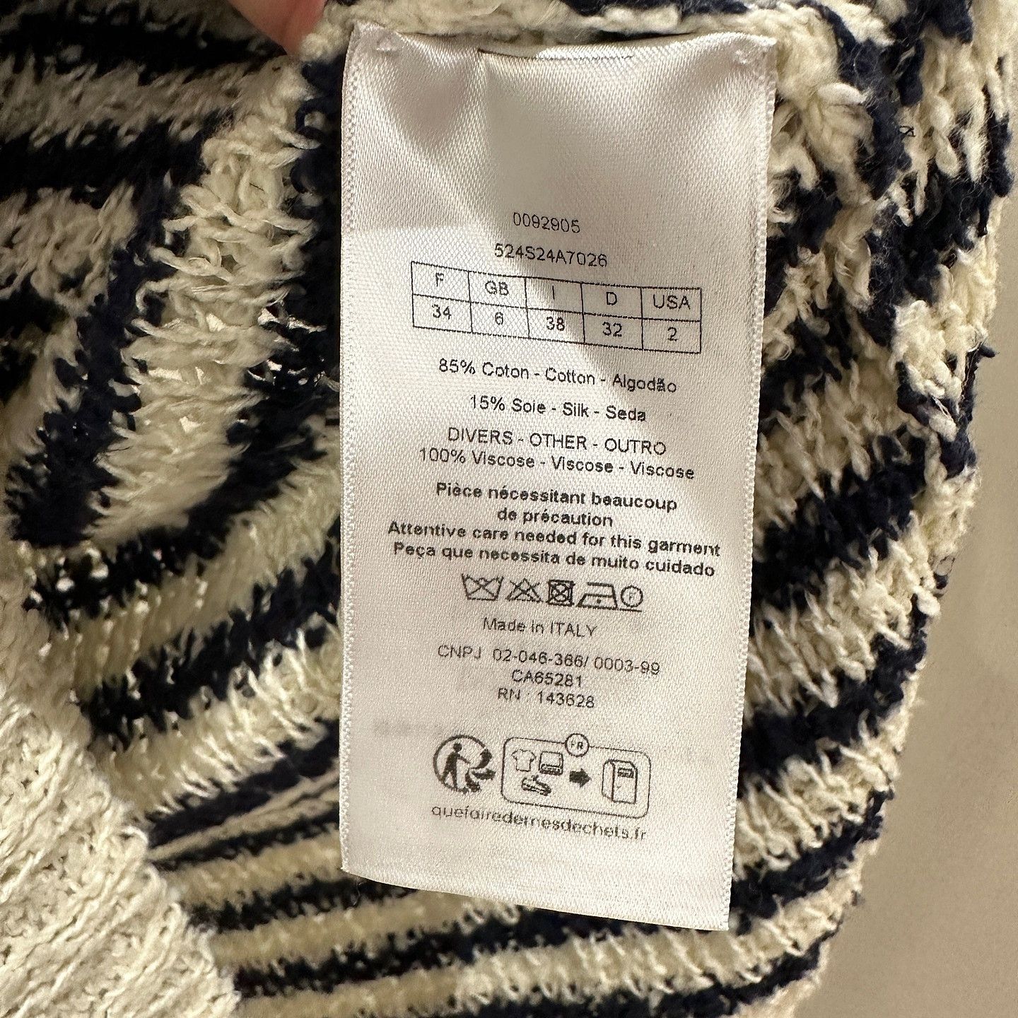 Dior Dior Striped Anchor Knit Top Size FR 34 Size XS / US 0-2 / IT 36-38 - 4 Thumbnail