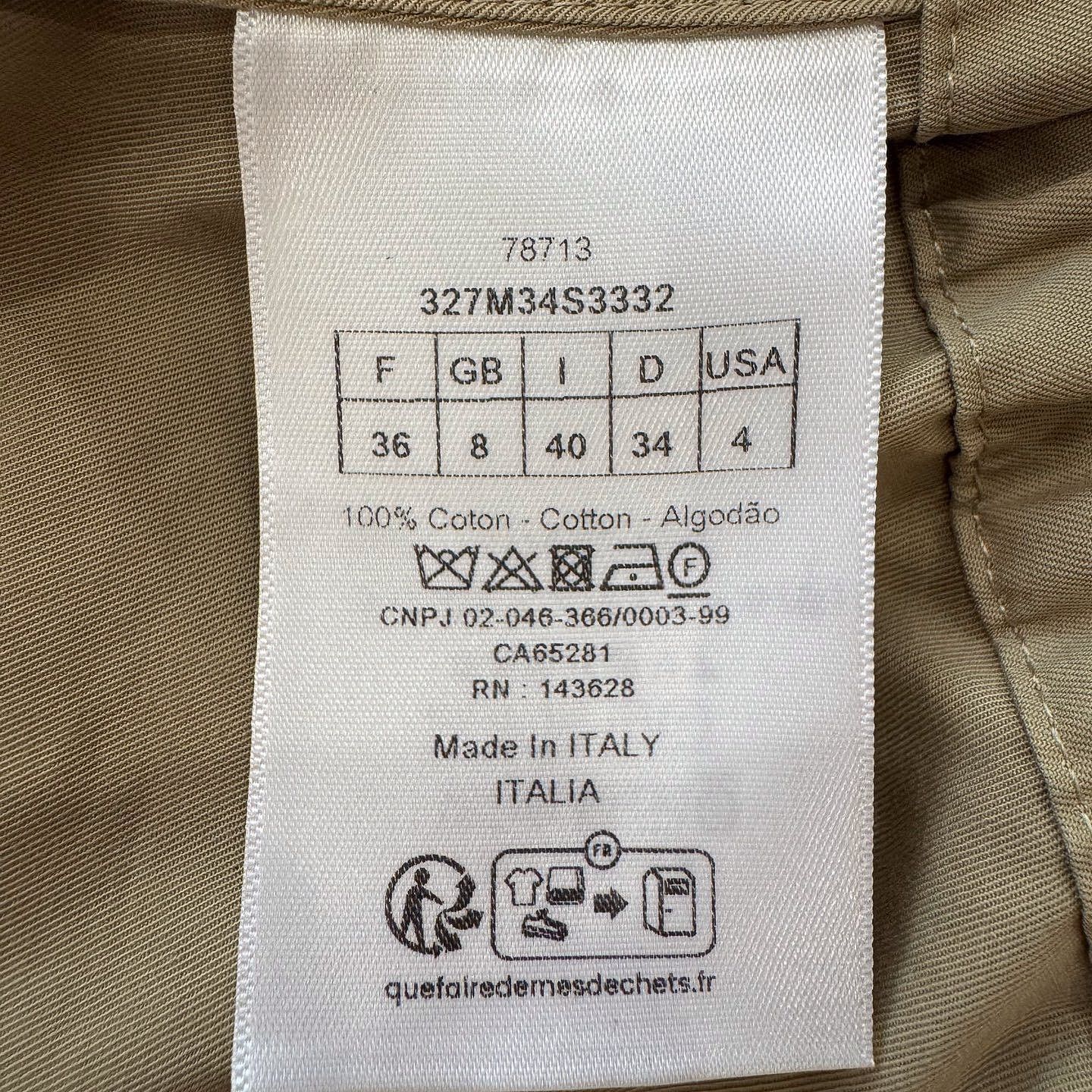 Dior Christian Dior Khaki Cotton Coat Size 36 Size XS / US 0-2 / IT 36-38 - 4 Thumbnail