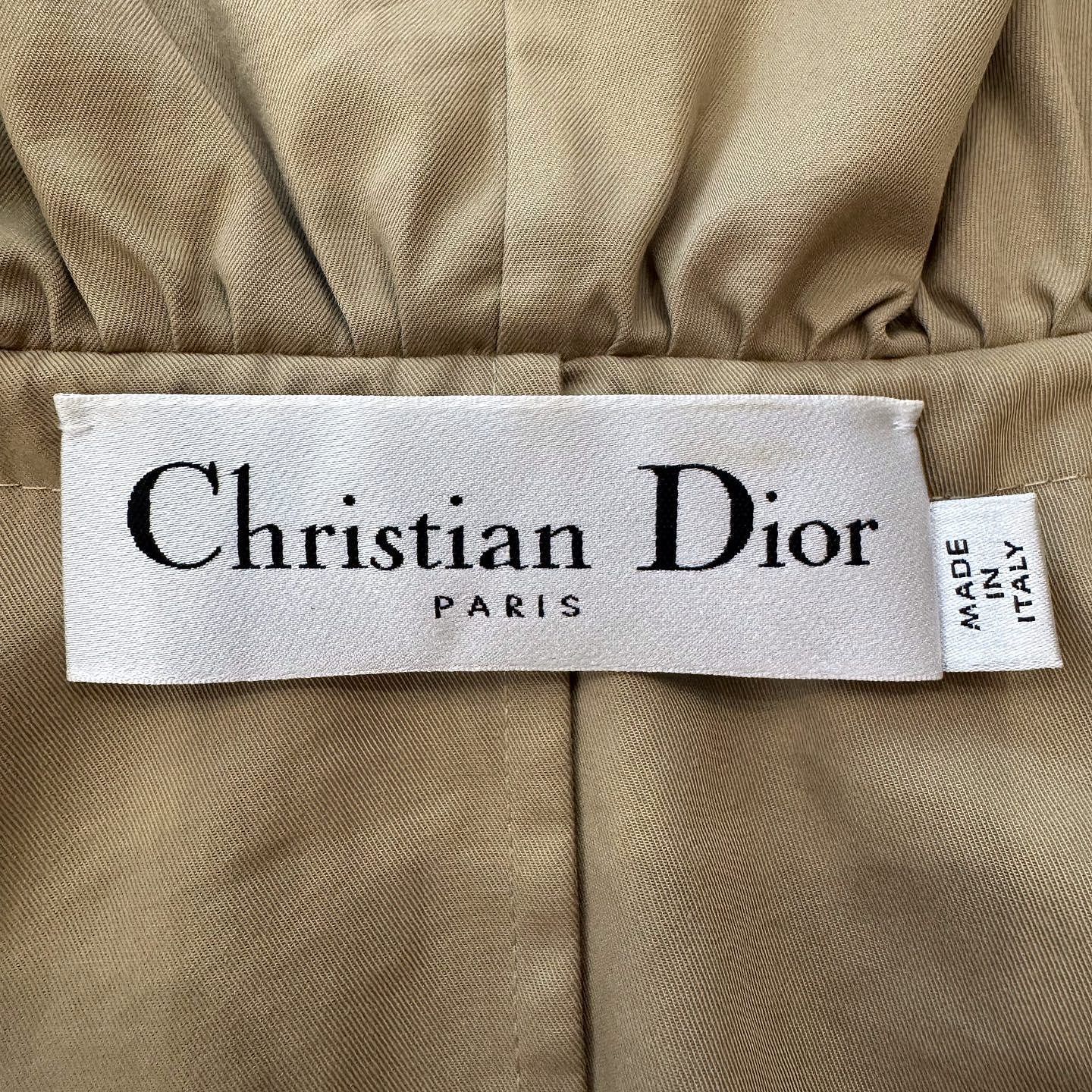 Dior Christian Dior Khaki Cotton Coat Size 36 Size XS / US 0-2 / IT 36-38 - 3 Thumbnail