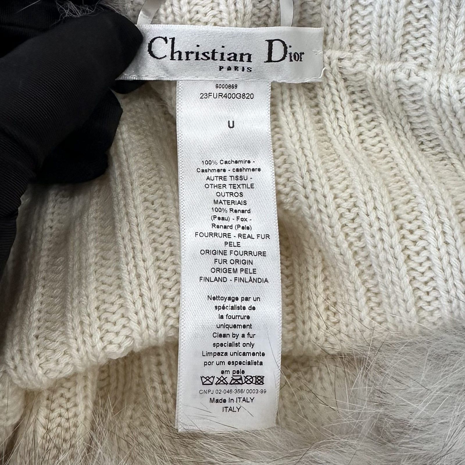 Dior Christian Dior Fur Trim Cashmere Sweater Size OS Size ONE SIZE - 3 Thumbnail