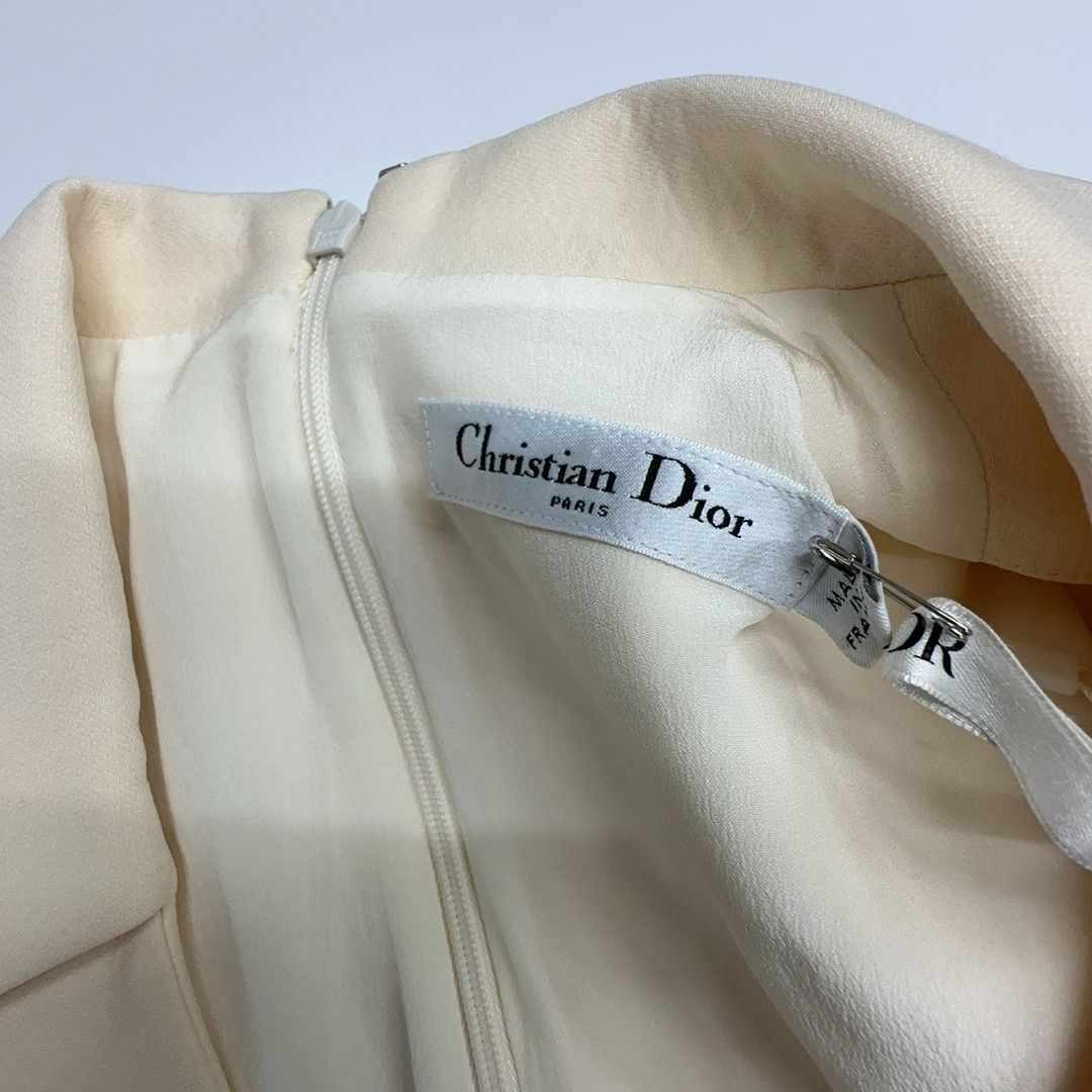 Dior Christian Dior Wool Silk Mini Dress Beige Size 38 Size S / US 4 / IT 40 - 3 Thumbnail