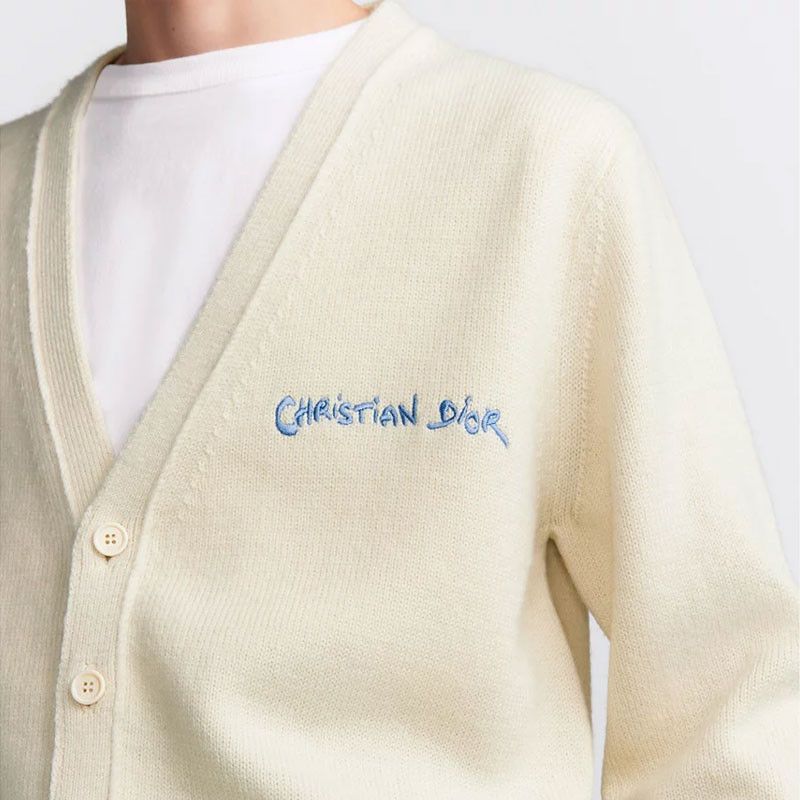 Dior Dior Logo Embroidered Cardigan Size M Size US M / EU 48-50 / 2 - 10 Thumbnail