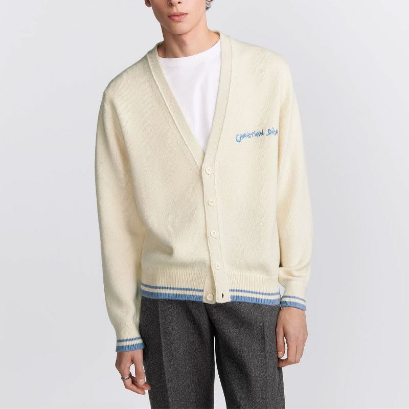 Dior Dior Logo Embroidered Cardigan Size M Size US M / EU 48-50 / 2 - 8 Thumbnail