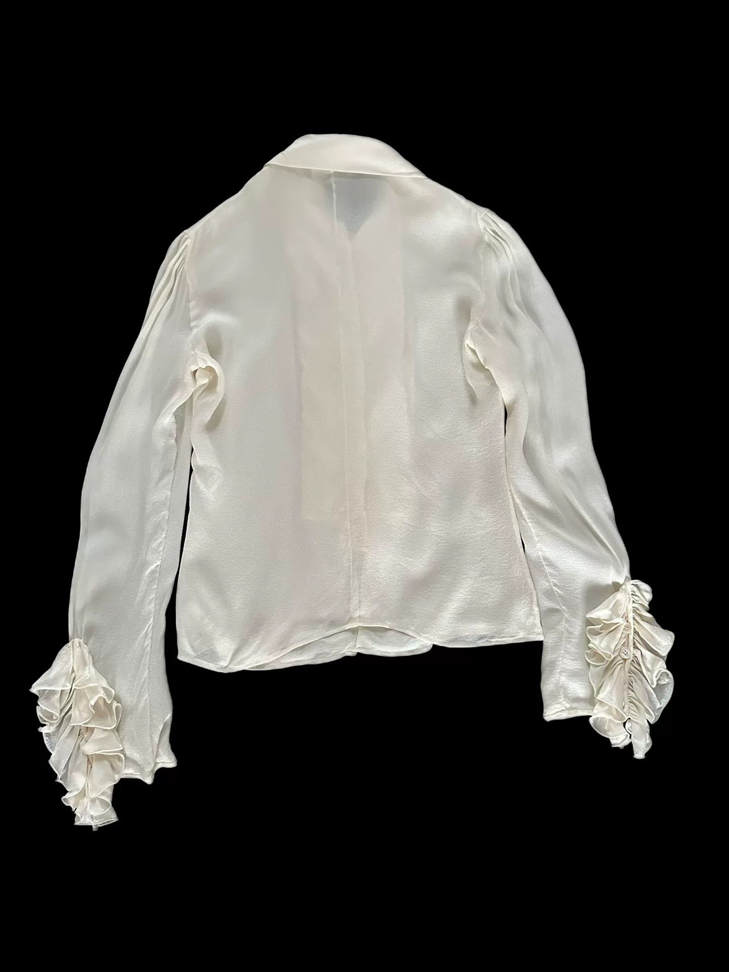 Valentino Valentino Vintage Silk Ruffle Shirt Size XS / US 0-2 / IT 36-38 - 4 Thumbnail