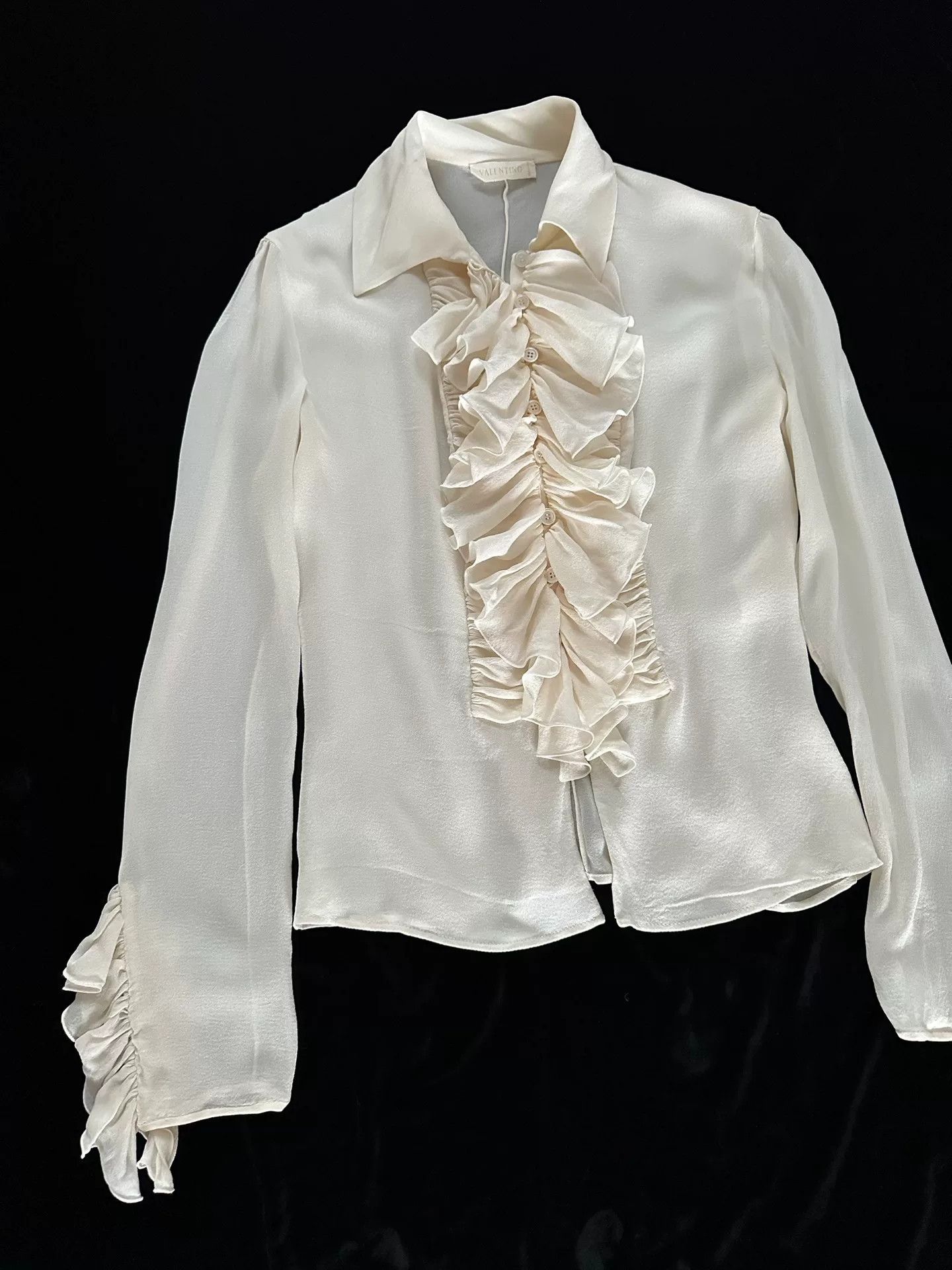 Valentino Valentino Vintage Silk Ruffle Shirt Size XS / US 0-2 / IT 36-38 - 9 Thumbnail