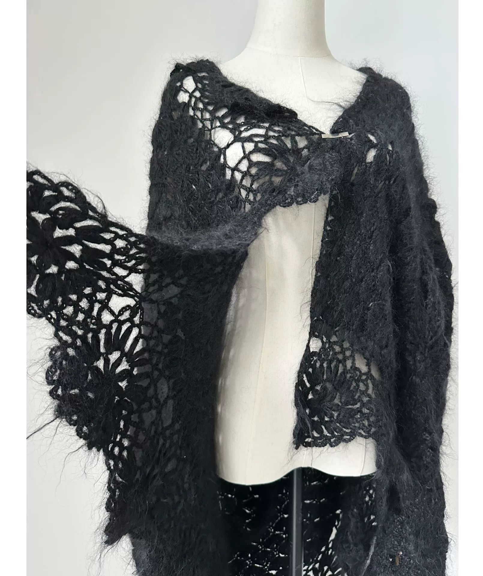 Rei Kawakubo Comme des Garçons Tricot Knit Shawl Cardigan Size M / US 6-8 / IT 42-44 - 4 Thumbnail