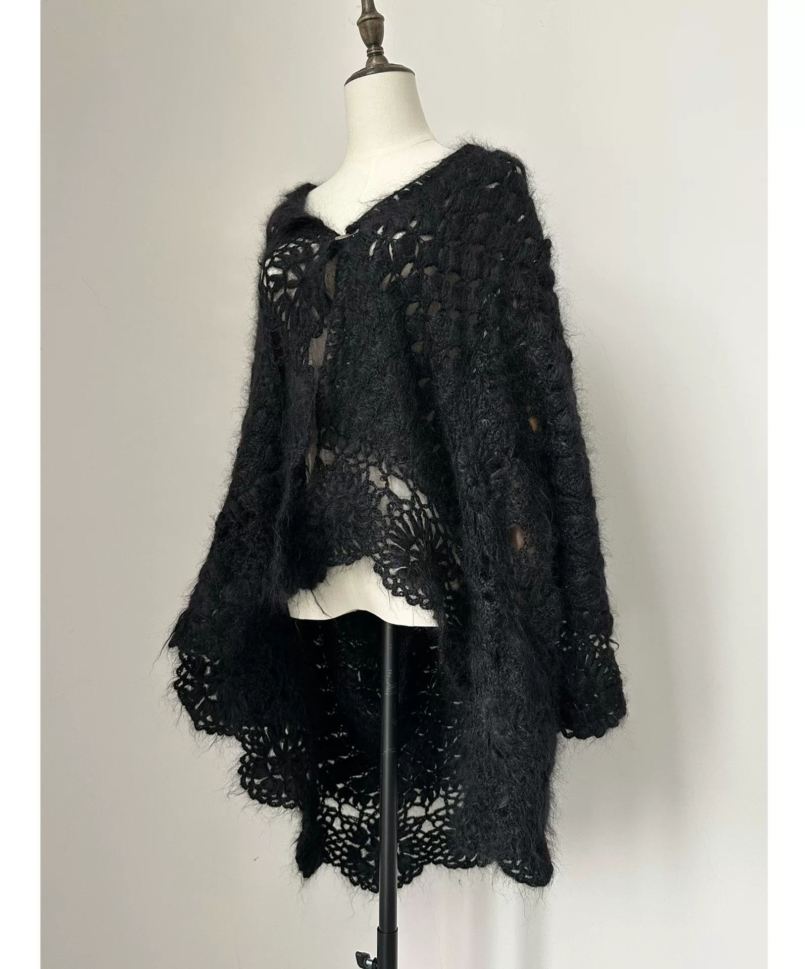 Rei Kawakubo Comme des Garçons Tricot Knit Shawl Cardigan Size M / US 6-8 / IT 42-44 - 3 Thumbnail