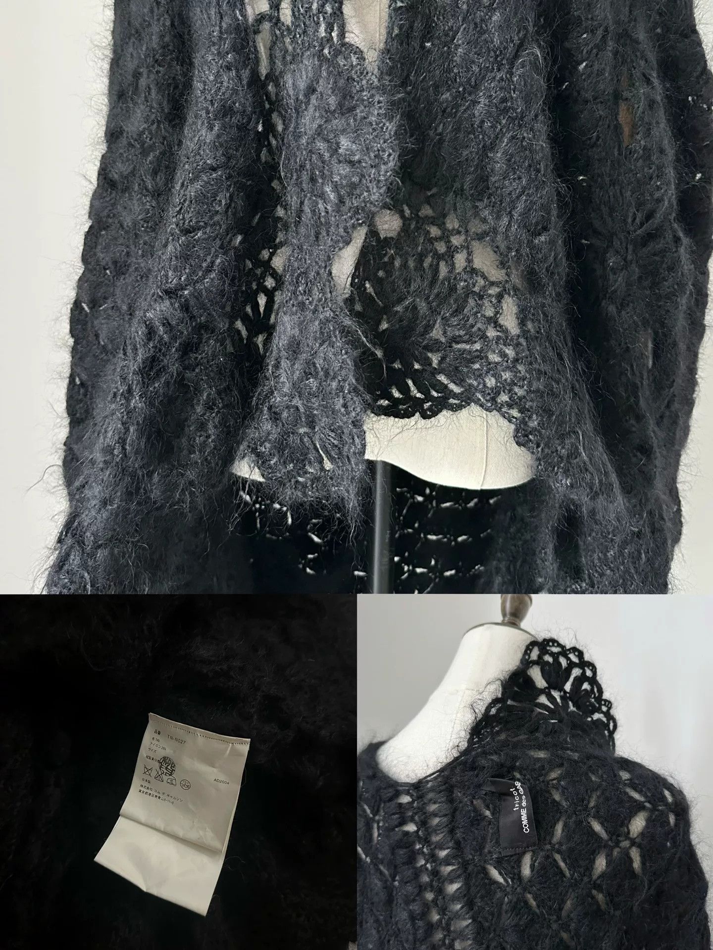 Rei Kawakubo Comme des Garçons Tricot Knit Shawl Cardigan Size M / US 6-8 / IT 42-44 - 9 Thumbnail