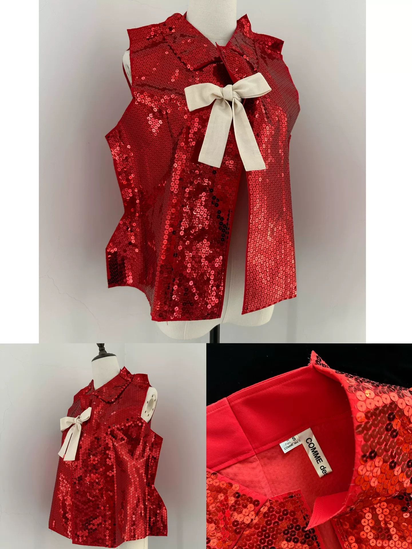 Rei Kawakubo Comme des Garçons 2012 Red Sequin Top Size S / US 4 / IT 40 - 9 Thumbnail