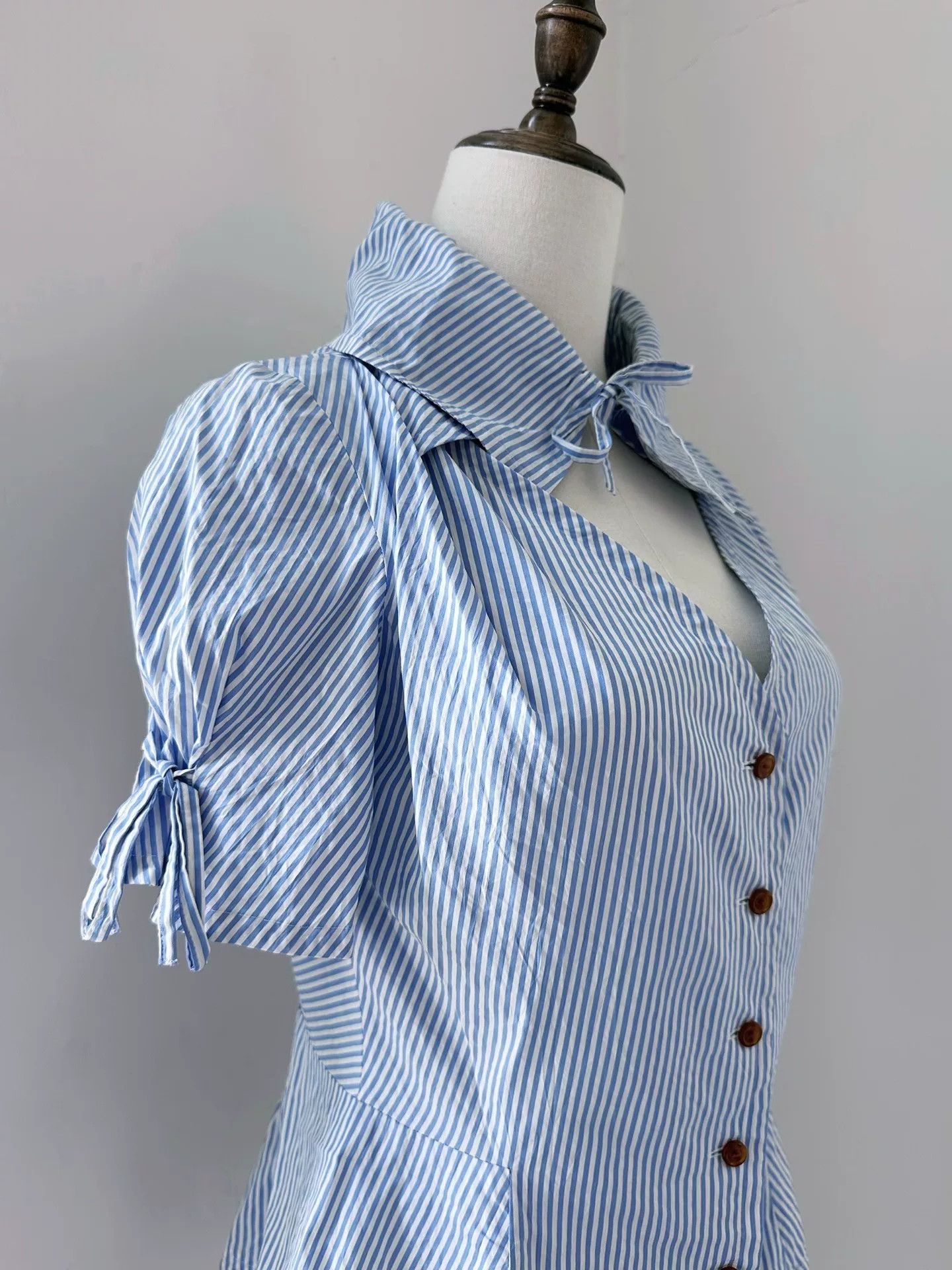 Vivienne Westwood Vivienne Westwood Red Label Vintage Blue Stripe Shirt Size M / US 6-8 / IT 42-44 - 5 Thumbnail