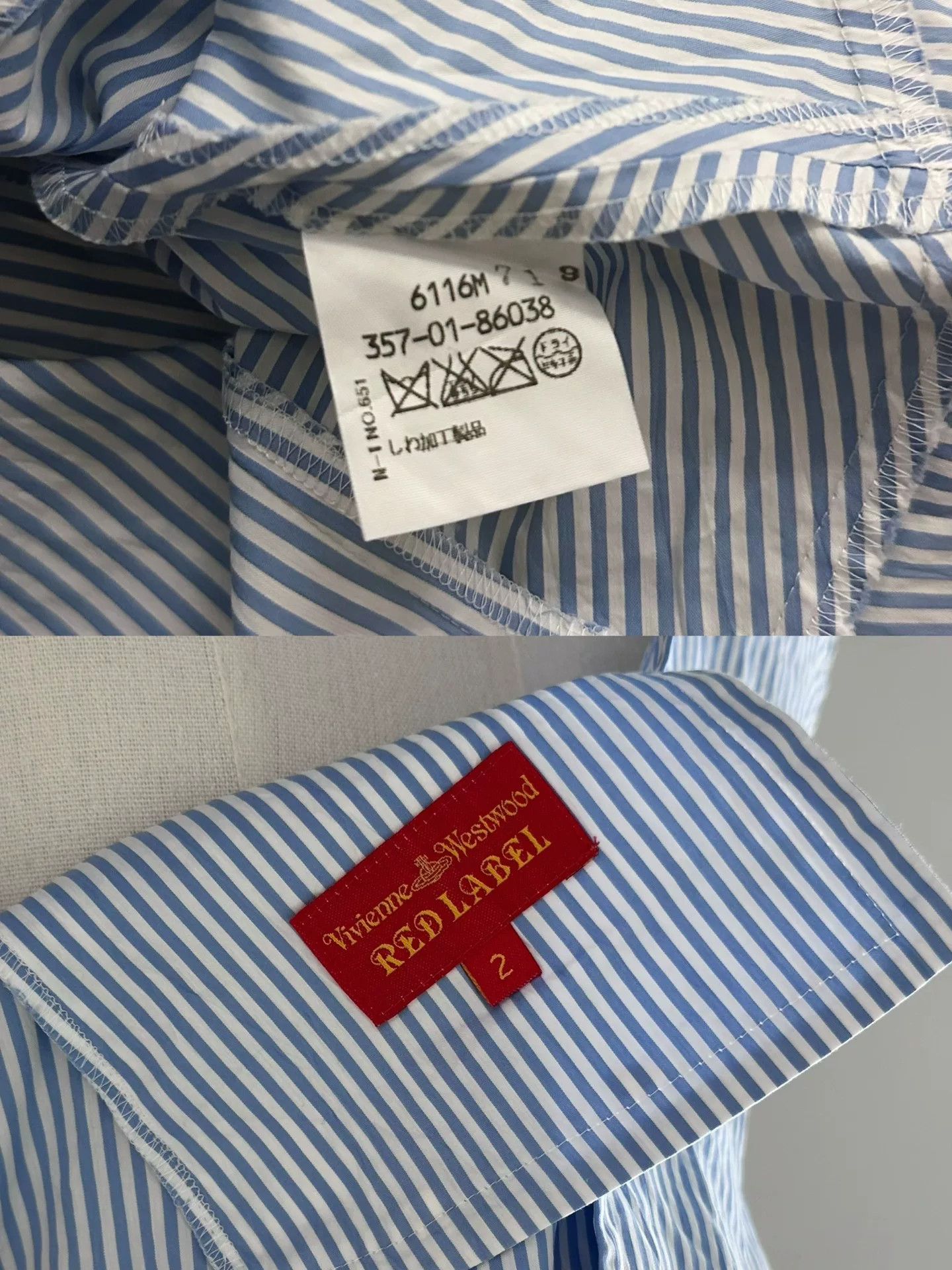 Vivienne Westwood Vivienne Westwood Red Label Vintage Blue Stripe Shirt Size M / US 6-8 / IT 42-44 - 8 Thumbnail