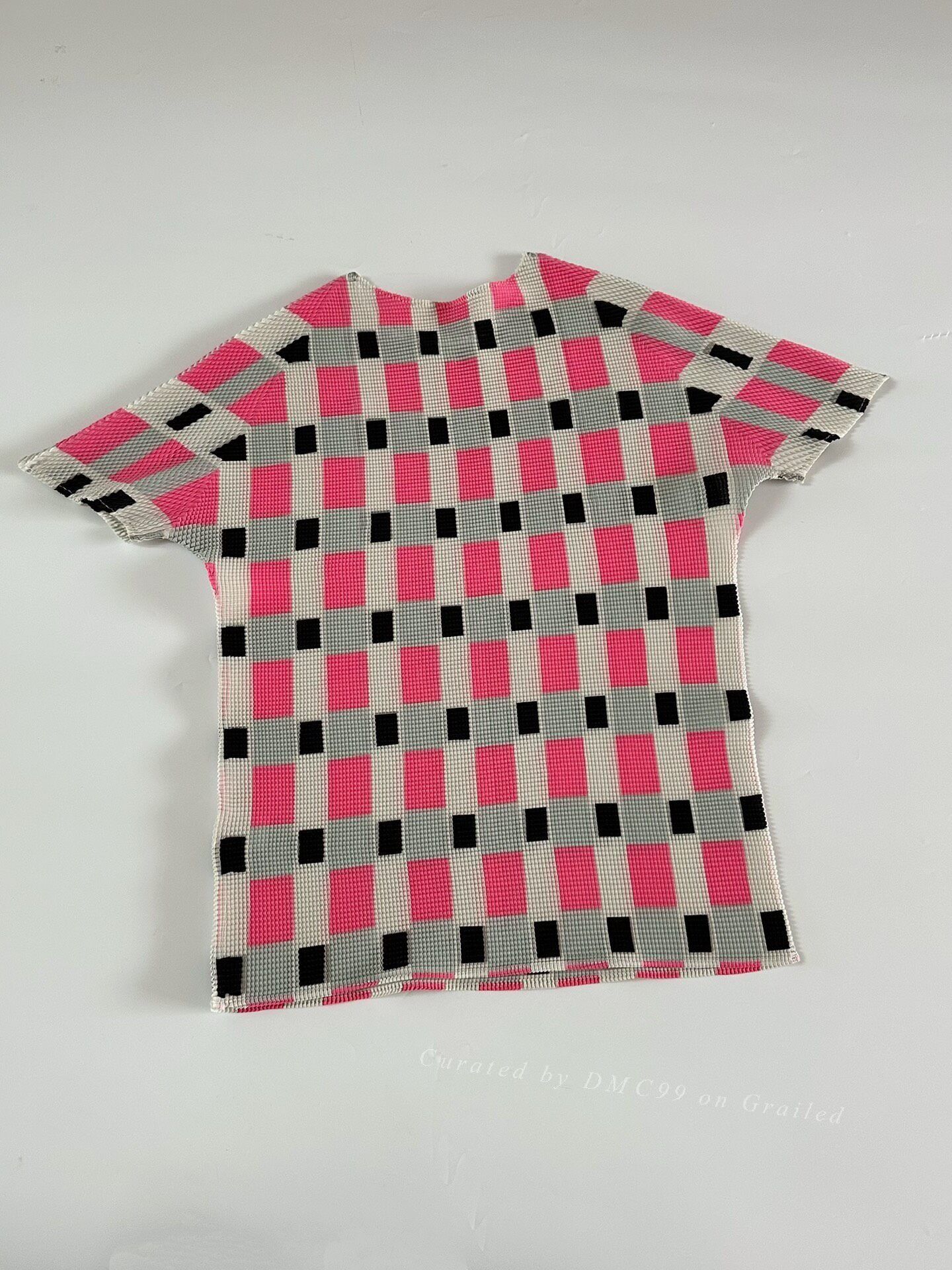 Pleats Please Issey Miyake Issey Miyake PLEATS(T.) Pink Check Pleated Top Size L / US 10 / IT 46 - 5 Thumbnail