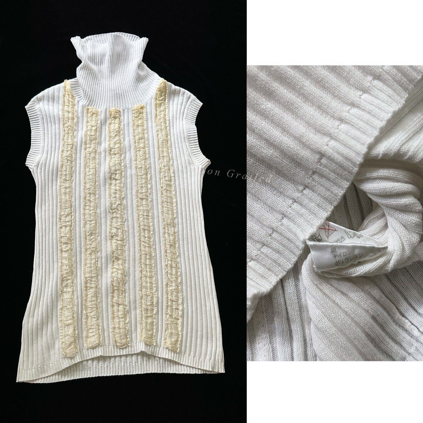 Jean Paul Gaultier Jean Paul Gaultier Vintage Lace Trim Knit Vest Size S / US 4 / IT 40 - 7 Thumbnail