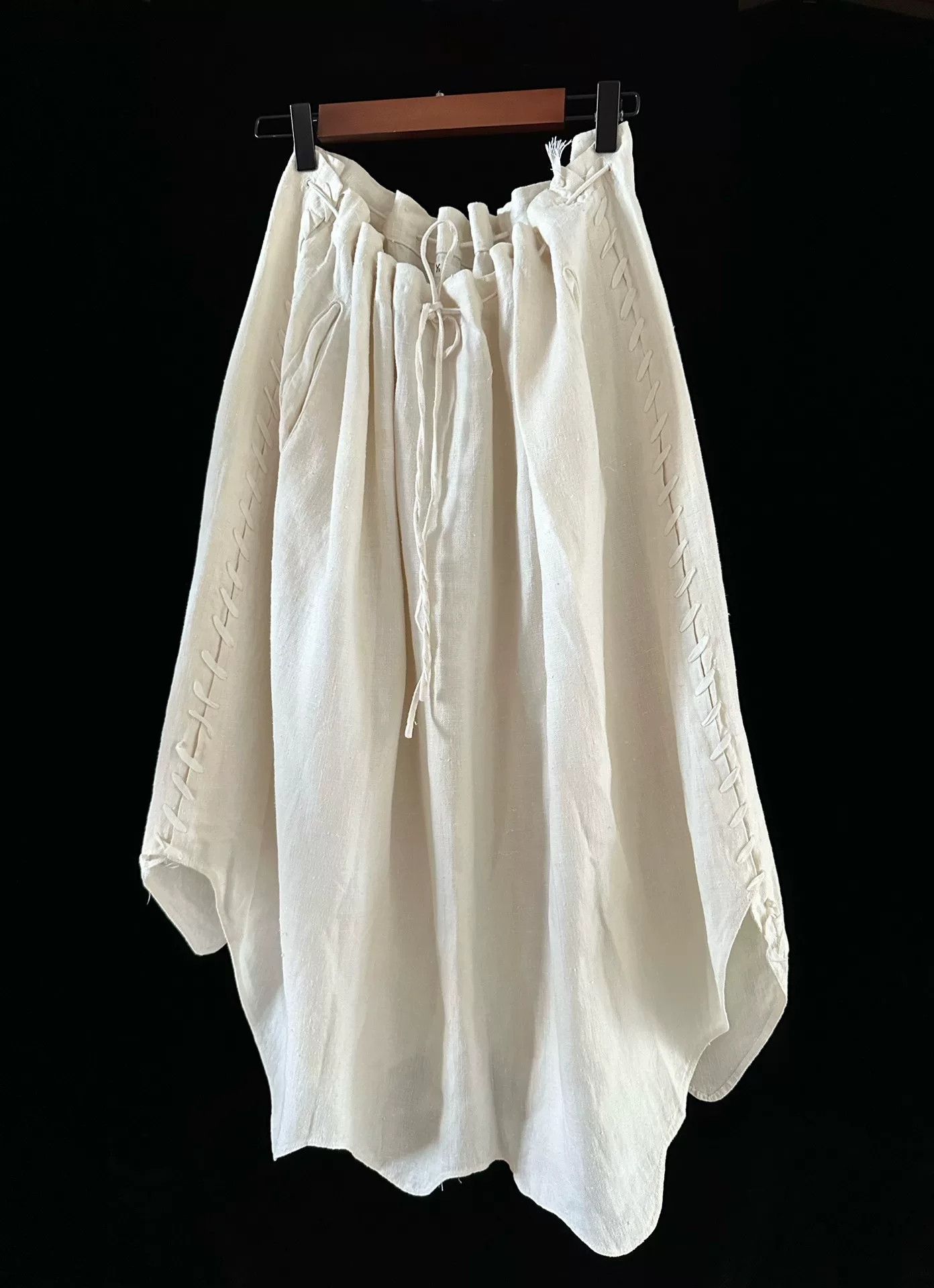 Yohji Yamamoto Y's 1980s Linen Petal Hem Skirt Size 32" / US 10 / IT 46 - 7 Thumbnail