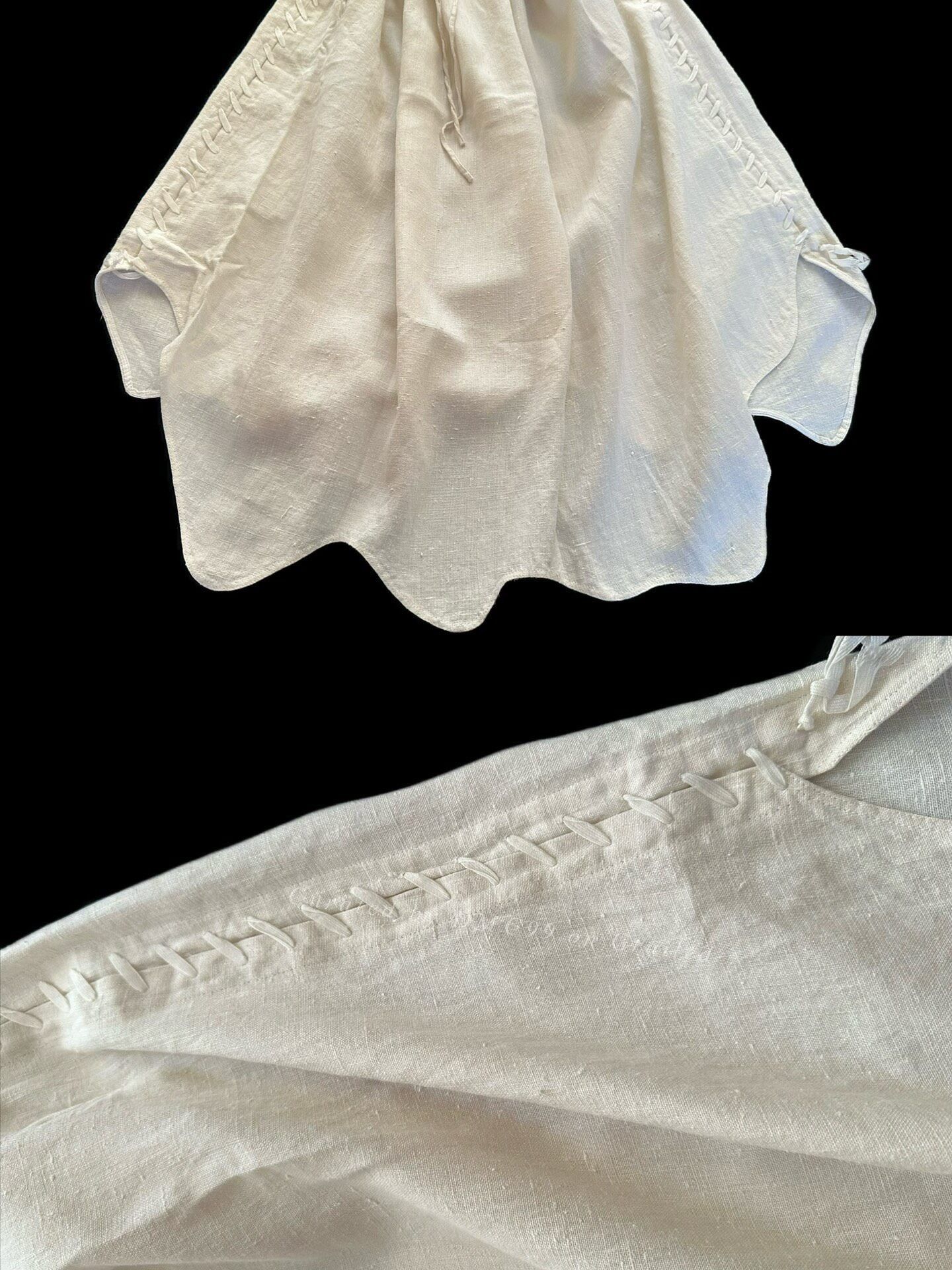 Yohji Yamamoto Y's 1980s Linen Petal Hem Skirt Size 32" / US 10 / IT 46 - 8 Thumbnail