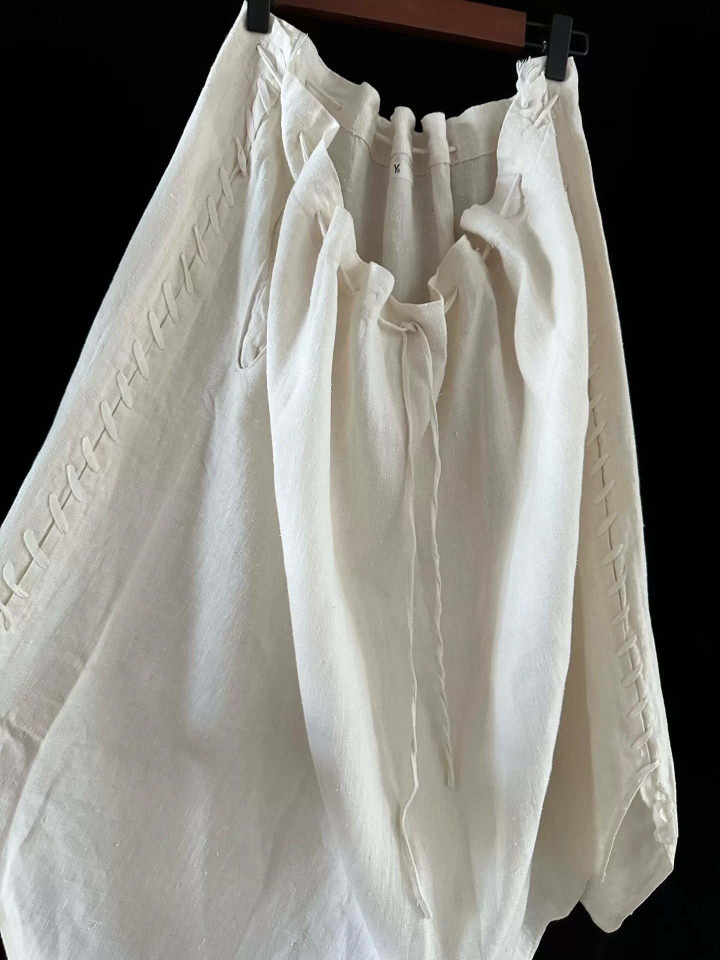 Yohji Yamamoto Y's 1980s Linen Petal Hem Skirt Size 32" / US 10 / IT 46 - 6 Thumbnail