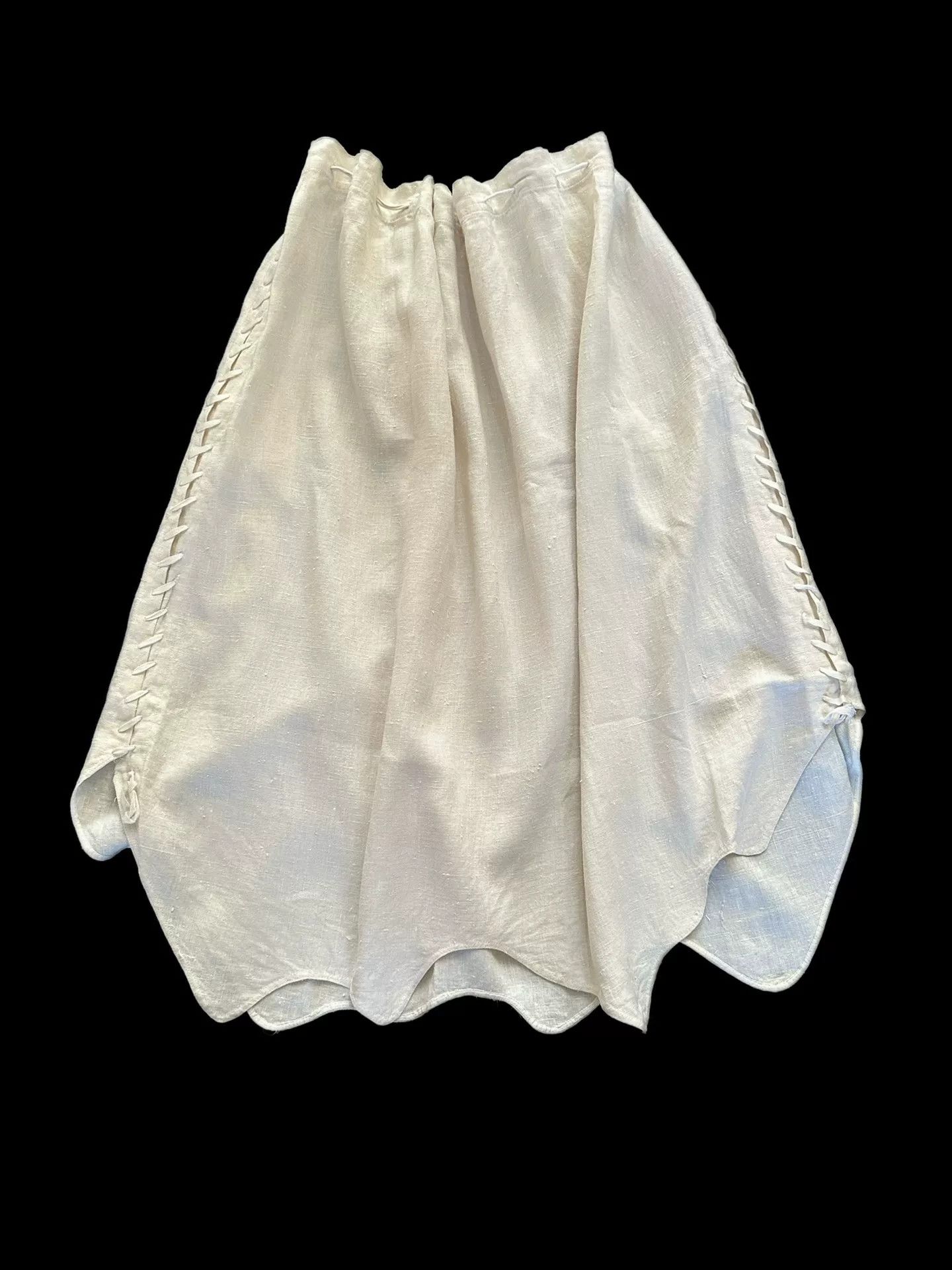 Yohji Yamamoto Y's 1980s Linen Petal Hem Skirt Size 32" / US 10 / IT 46 - 4 Thumbnail