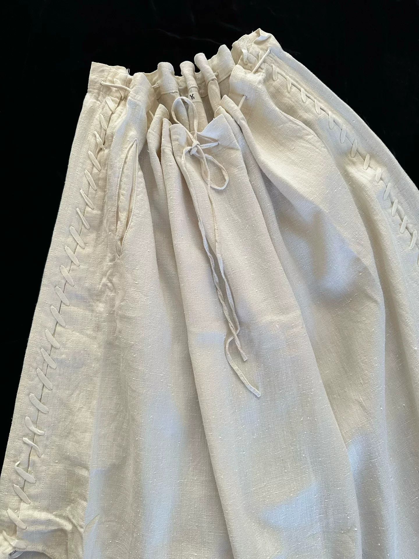 Yohji Yamamoto Y's 1980s Linen Petal Hem Skirt Size 32" / US 10 / IT 46 - 2 Thumbnail
