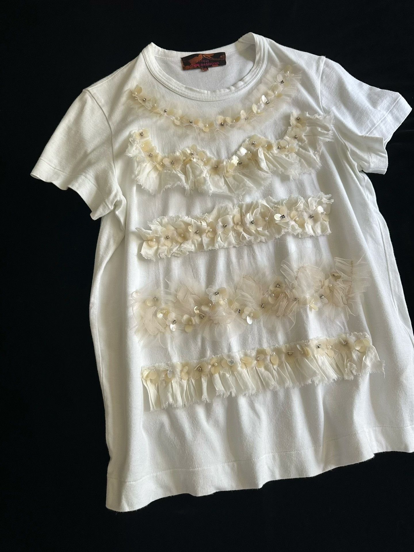 Comme des Garcons Comme des Garçons Tricot Beaded Lace Tee Size M / US 6-8 / IT 42-44 - 6 Thumbnail