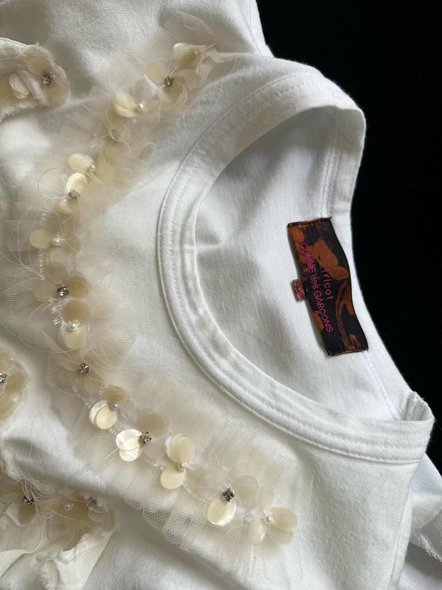 Comme des Garcons Comme des Garçons Tricot Beaded Lace Tee Size M / US 6-8 / IT 42-44 - 7 Thumbnail