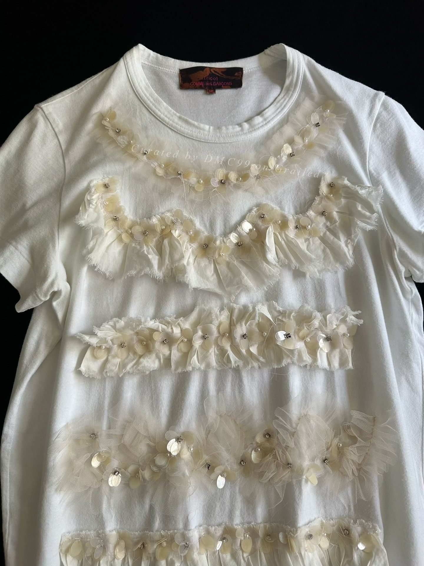 Comme des Garcons Comme des Garçons Tricot Beaded Lace Tee Size M / US 6-8 / IT 42-44 - 3 Thumbnail