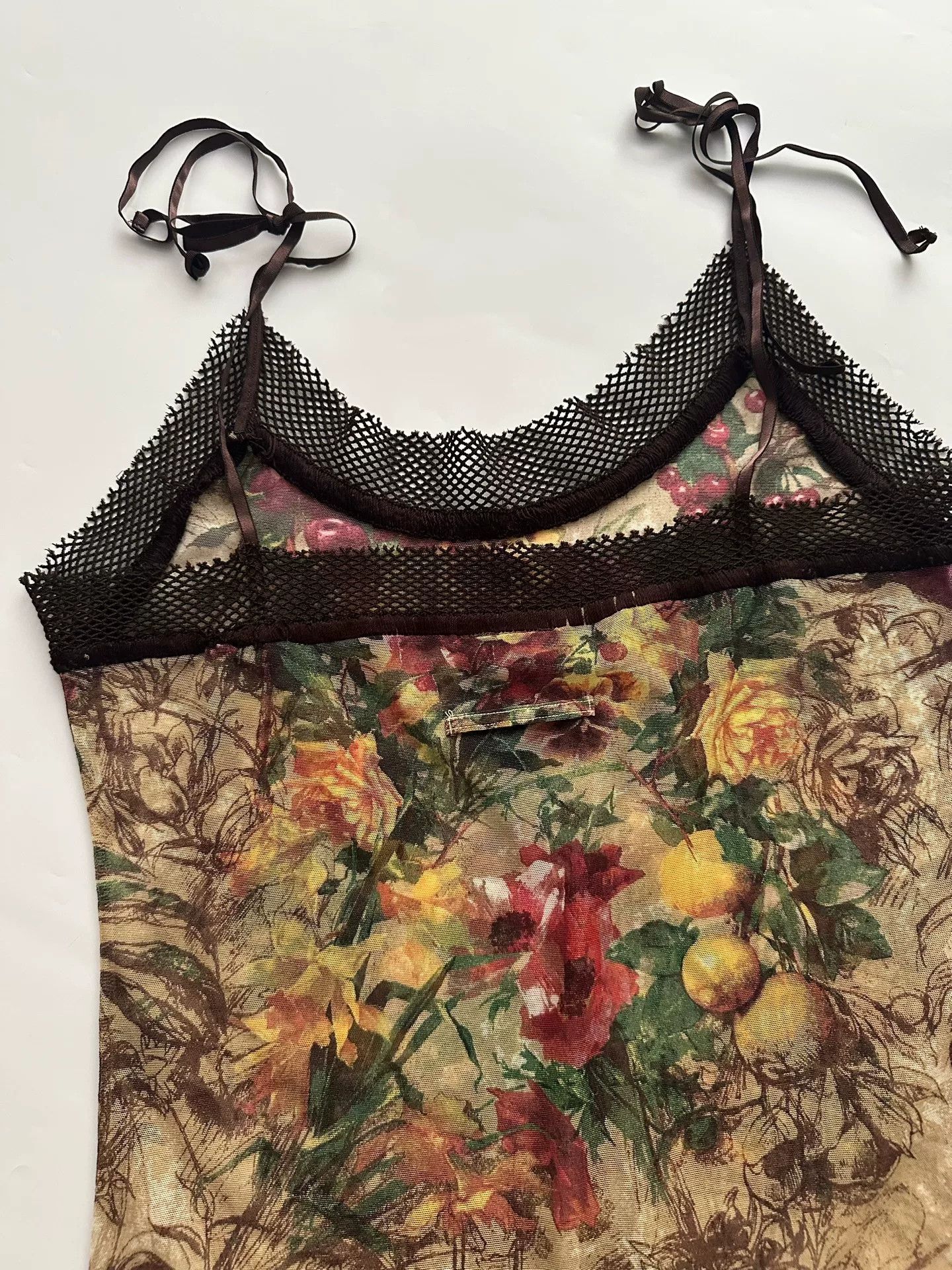 Jean Paul Gaultier Jean Paul Gaultier 1999 Floral Fruit Print Mesh Camisole Size S / US 4 / IT 40 - 5 Thumbnail