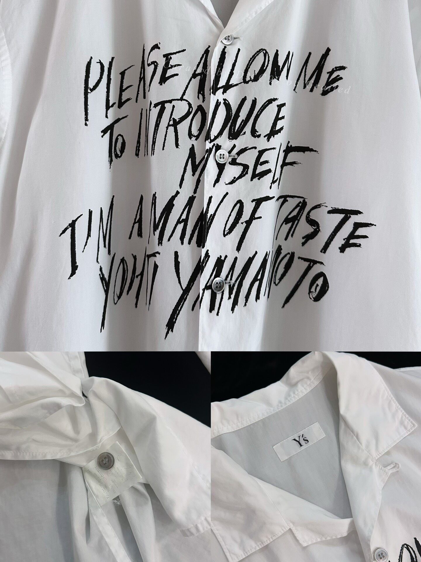 Yohji Yamamoto Yohji Yamamoto 90s Y's Slogan Shirt Size US M / EU 48-50 / 2 - 9 Thumbnail