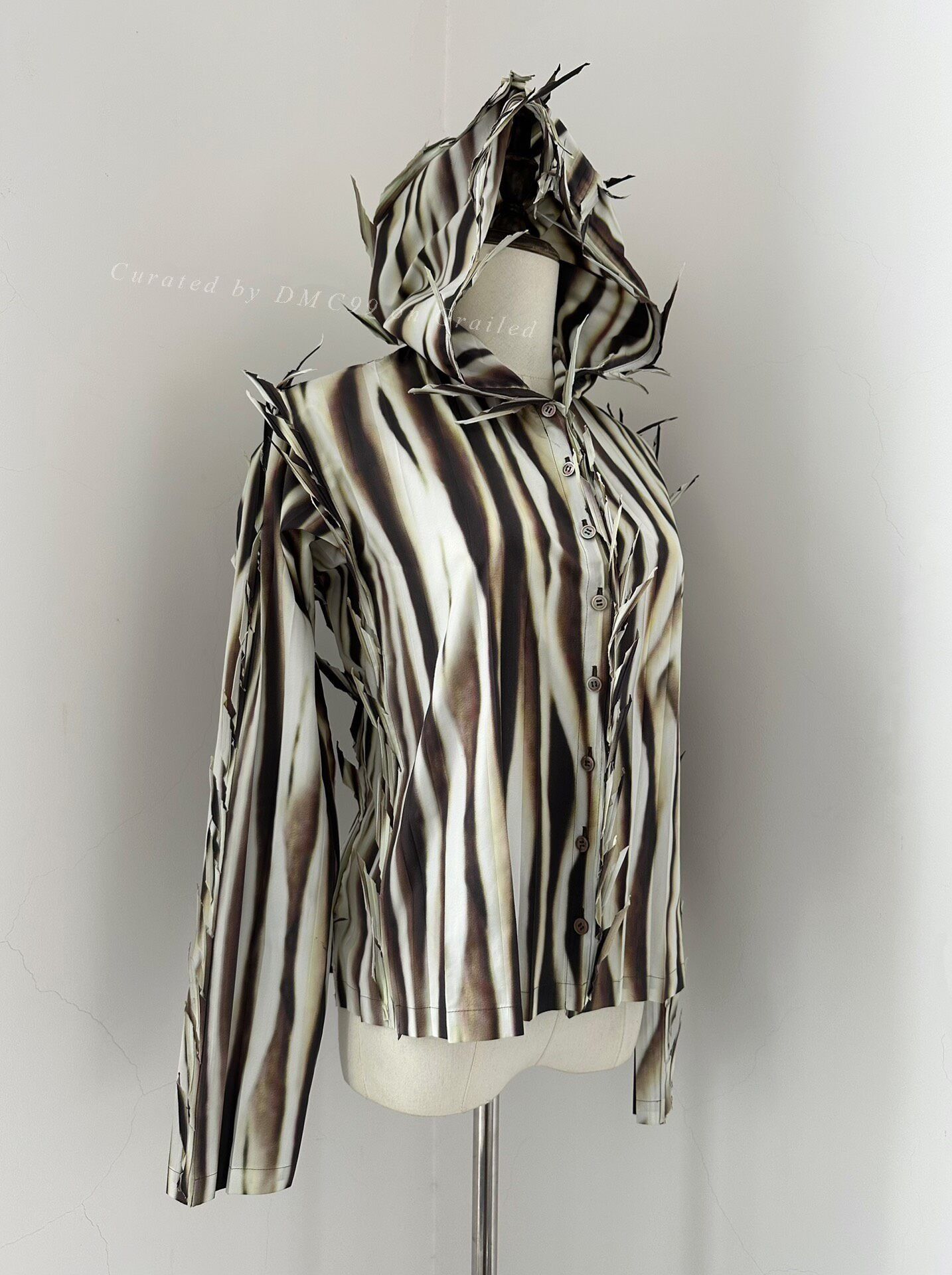 Issey Miyake Issey Miyake 2007 Runway Thorn Hooded Shirt Size L / US 10 / IT 46 - 2 Thumbnail