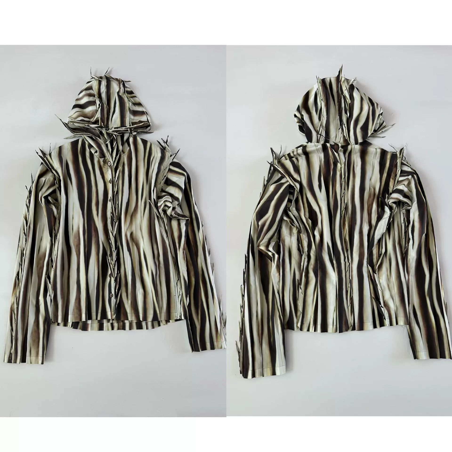 Issey Miyake Issey Miyake 2007 Runway Thorn Hooded Shirt Size L / US 10 / IT 46 - 7 Thumbnail