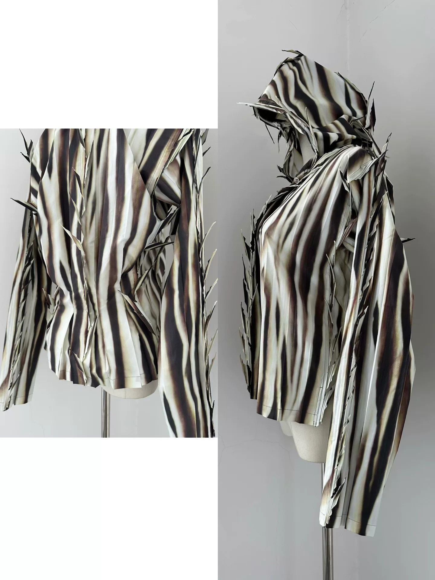 Issey Miyake Issey Miyake 2007 Runway Thorn Hooded Shirt Size L / US 10 / IT 46 - 9 Thumbnail