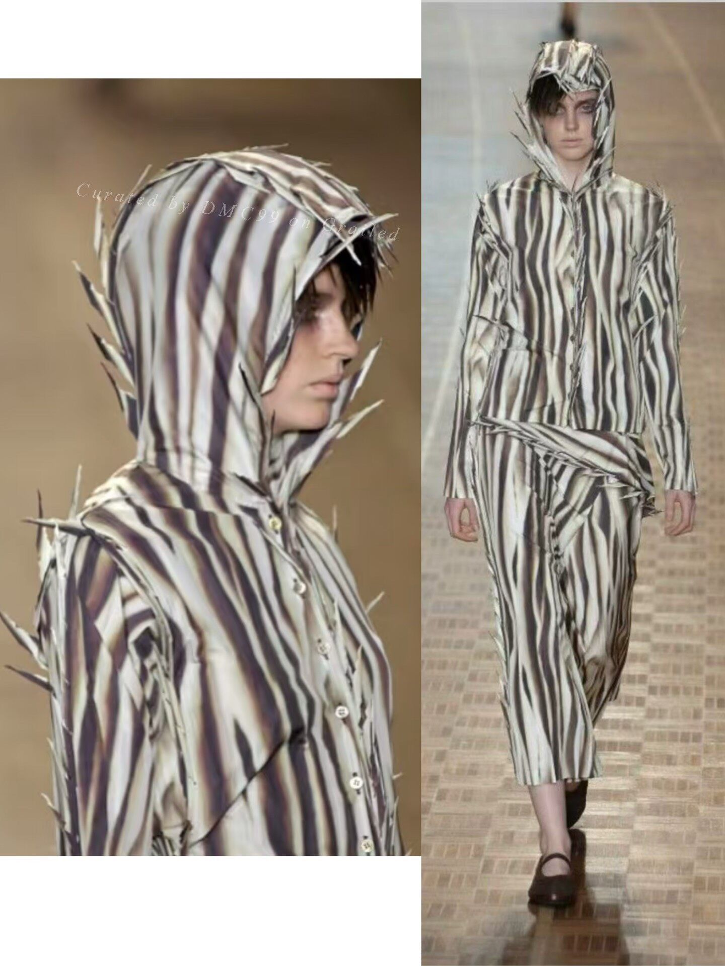 Issey Miyake Issey Miyake 2007 Runway Thorn Hooded Shirt Size L / US 10 / IT 46 - 3 Thumbnail