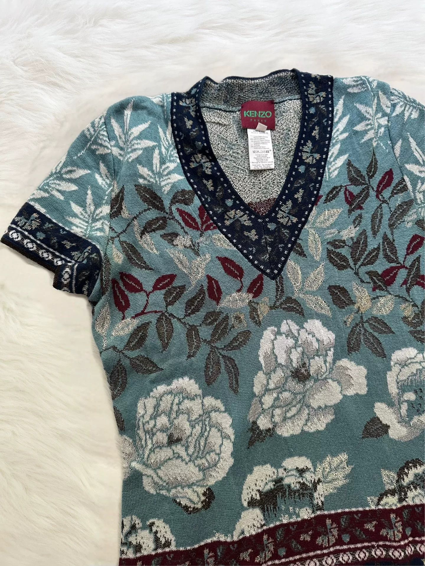 Kenzo Kenzo 1987 Rose Knit Short-Sleeve Size M / US 6-8 / IT 42-44 - 2 Thumbnail