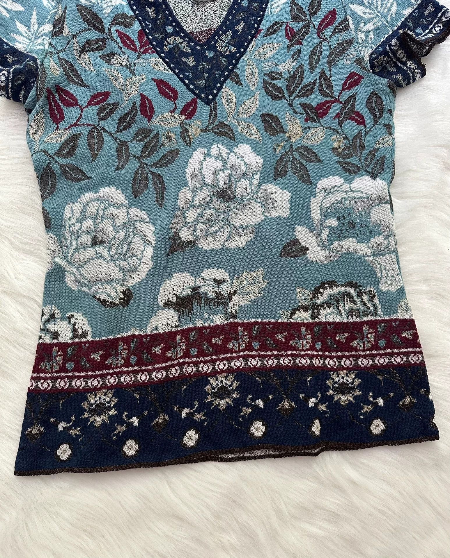 Kenzo Kenzo 1987 Rose Knit Short-Sleeve Size M / US 6-8 / IT 42-44 - 5 Thumbnail