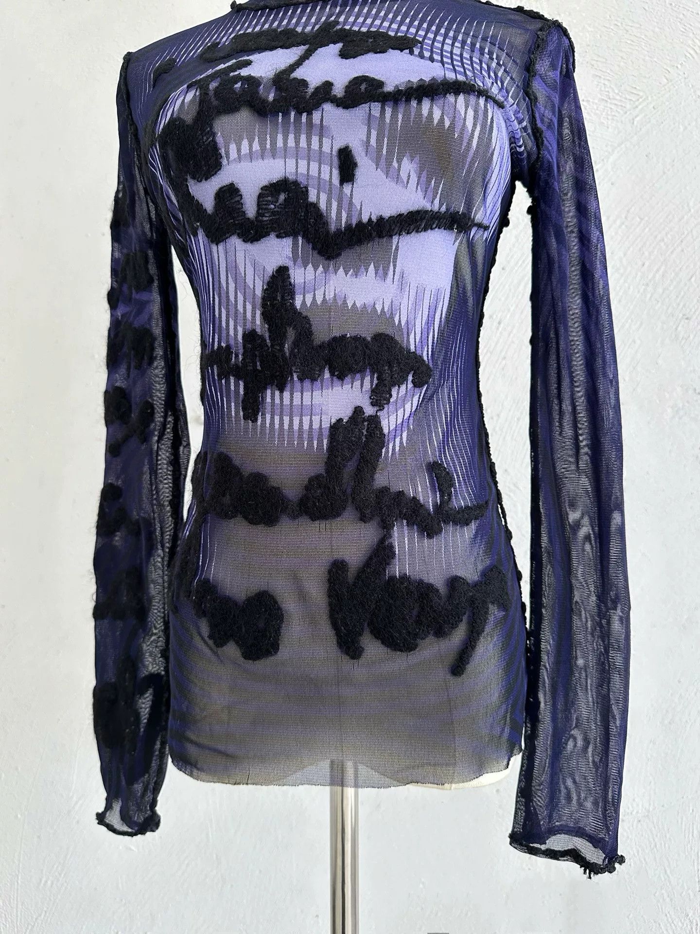 Jean Paul Gaultier Jean Paul Gaultier Vintage Letter Mesh Top Size S / US 4 / IT 40 - 9 Thumbnail