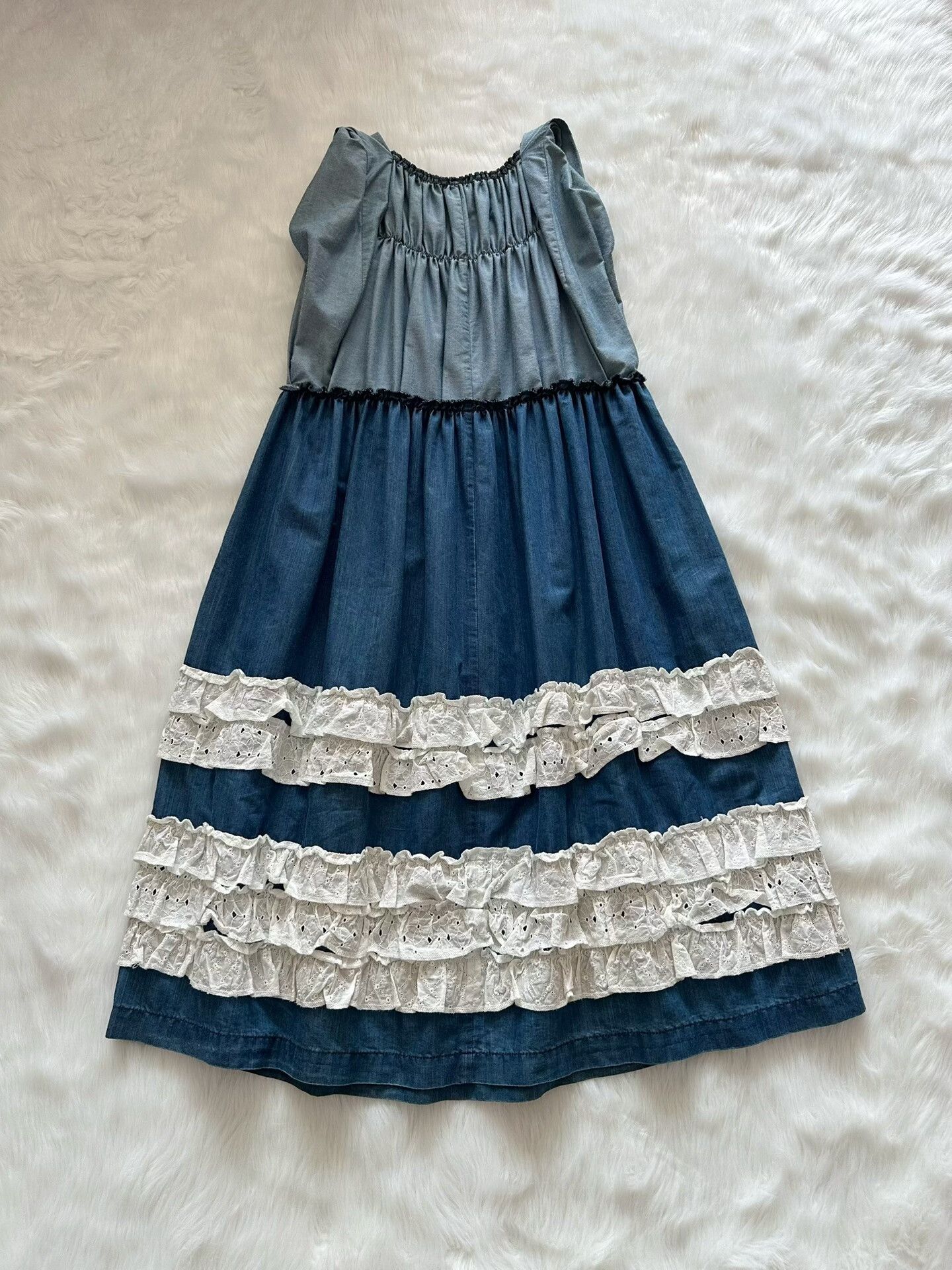 Rei Kawakubo Comme des Garçons 2017 Tricot Denim Dress Size M / US 6-8 / IT 42-44 - 3 Thumbnail