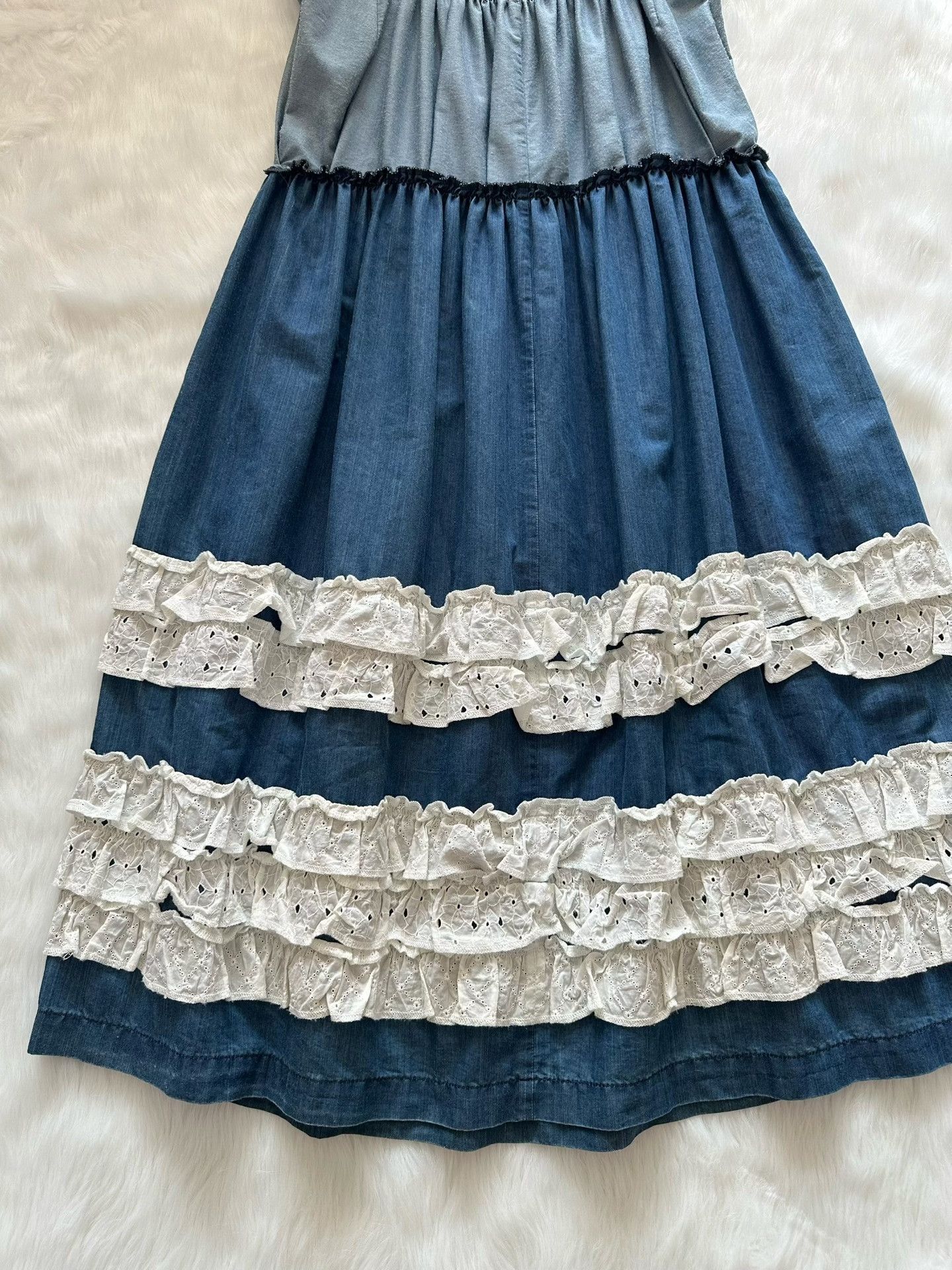 Rei Kawakubo Comme des Garçons 2017 Tricot Denim Dress Size M / US 6-8 / IT 42-44 - 4 Thumbnail