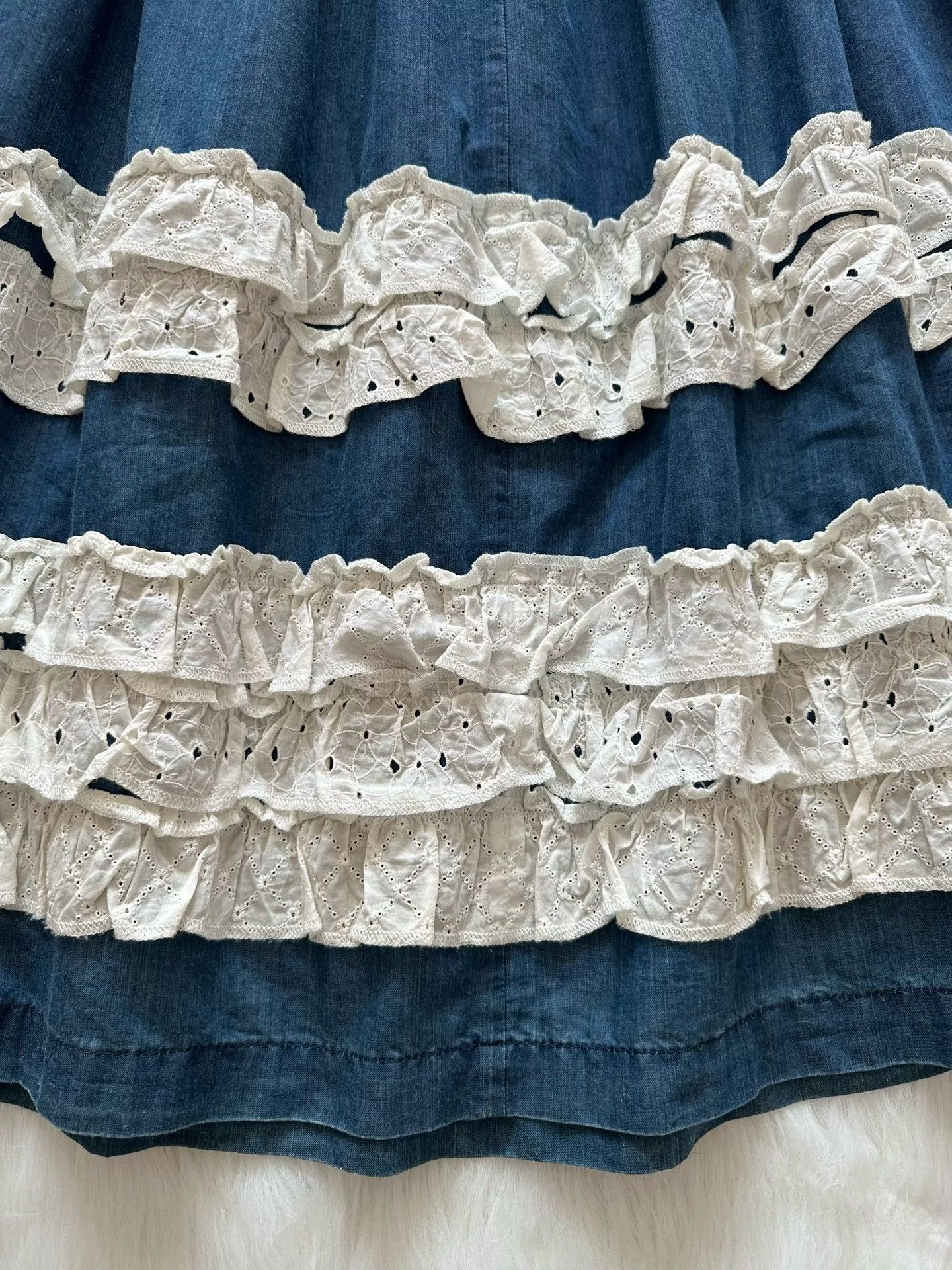 Rei Kawakubo Comme des Garçons 2017 Tricot Denim Dress Size M / US 6-8 / IT 42-44 - 8 Thumbnail