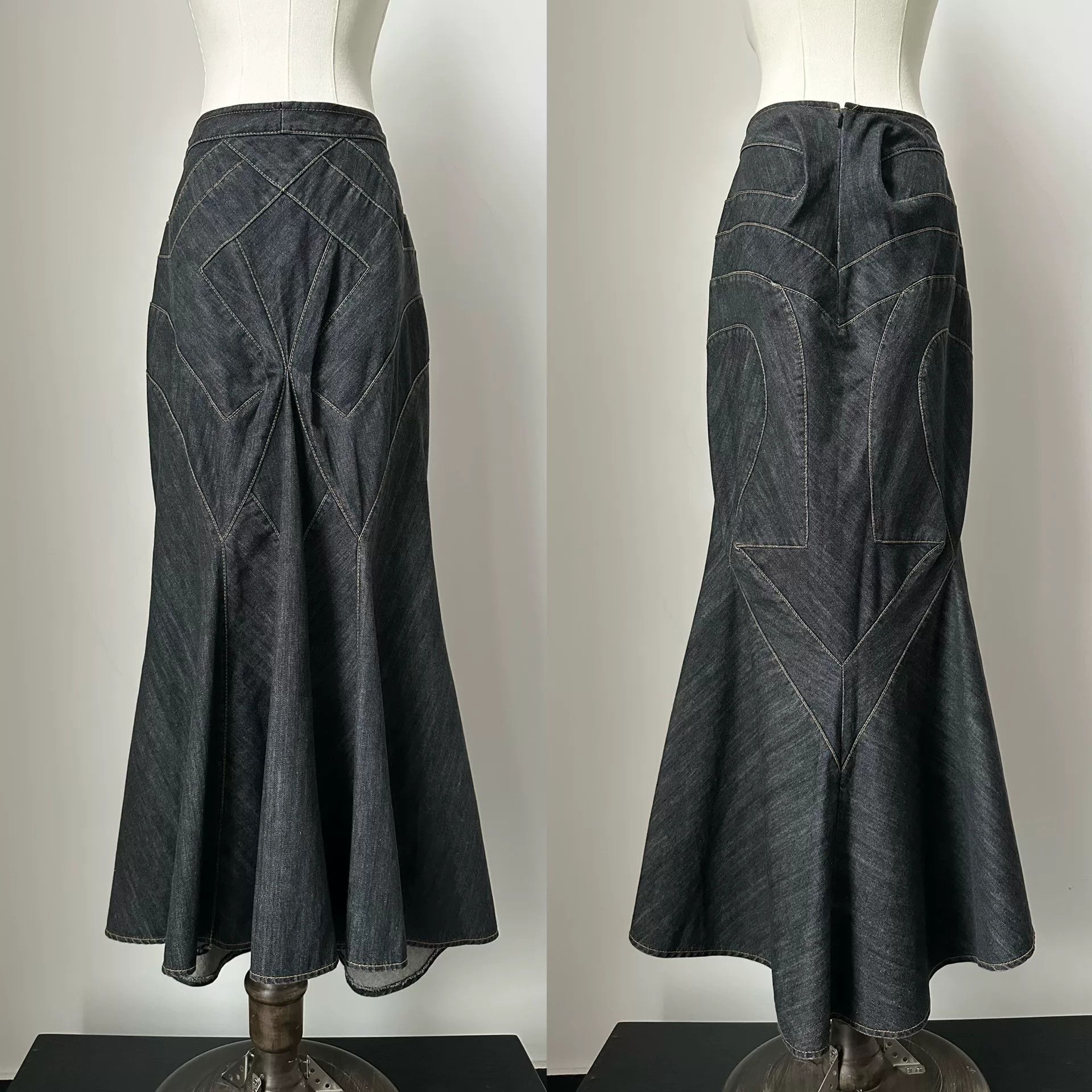 Junya Watanabe Junya Watanabe AD2008 Denim Flared Skirt Size 34" / US 12 / IT 48 - 6 Thumbnail