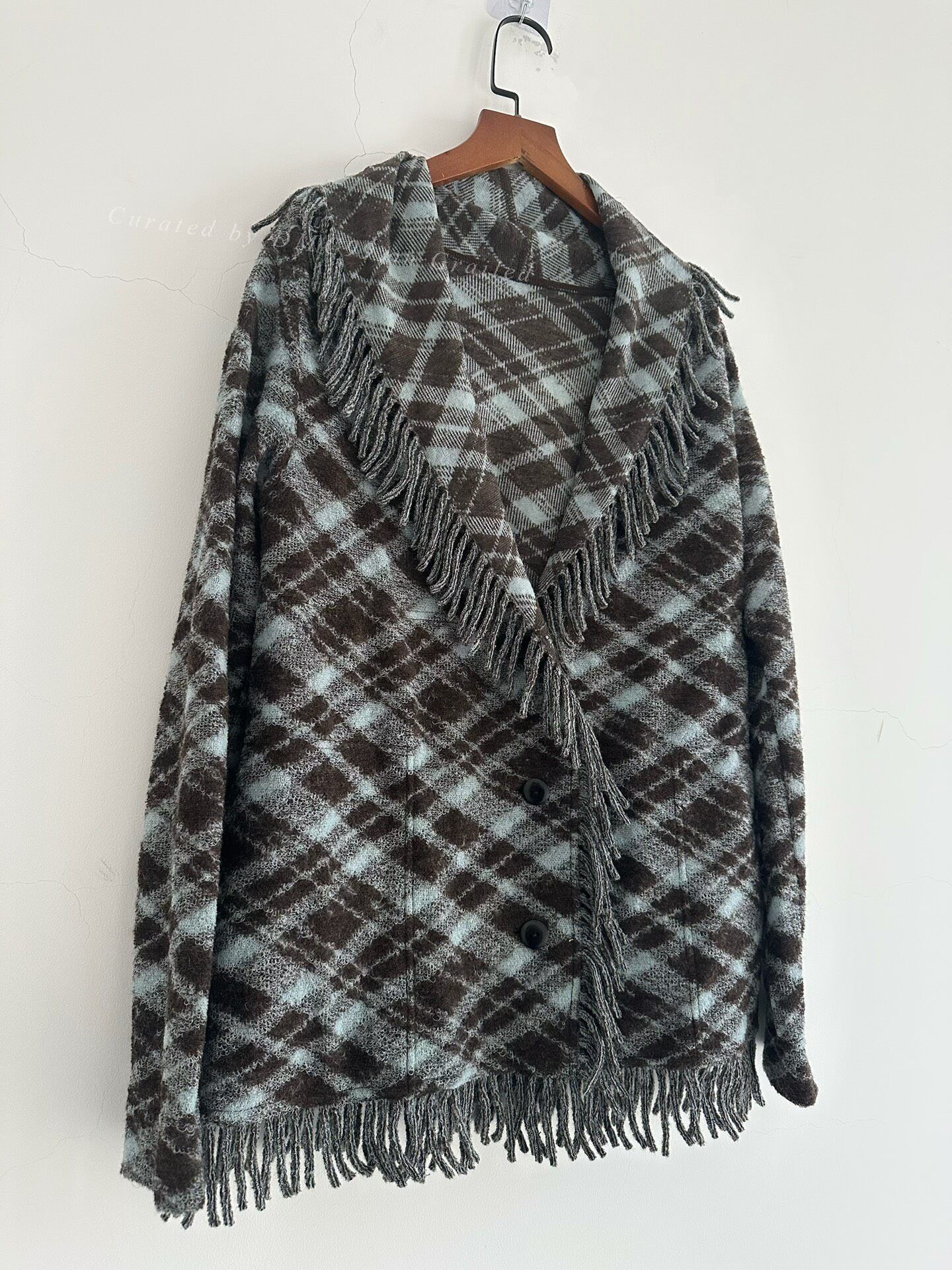 Issey Miyake Issey Miyake Haat Plaid Fringe Collar Coat Size M / US 6-8 / IT 42-44 - 5 Thumbnail