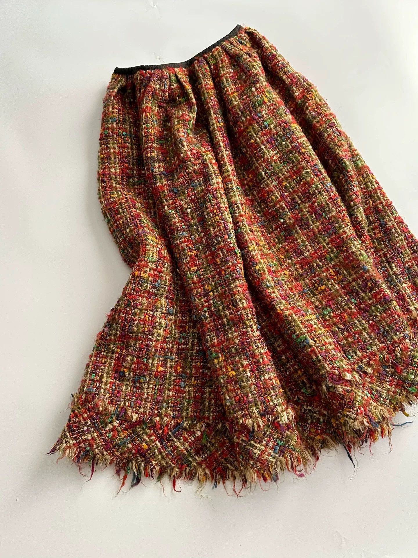 Junya Watanabe Junya Watanabe 2000 Tweed Fringe Skirt Size 33" - 2 Thumbnail
