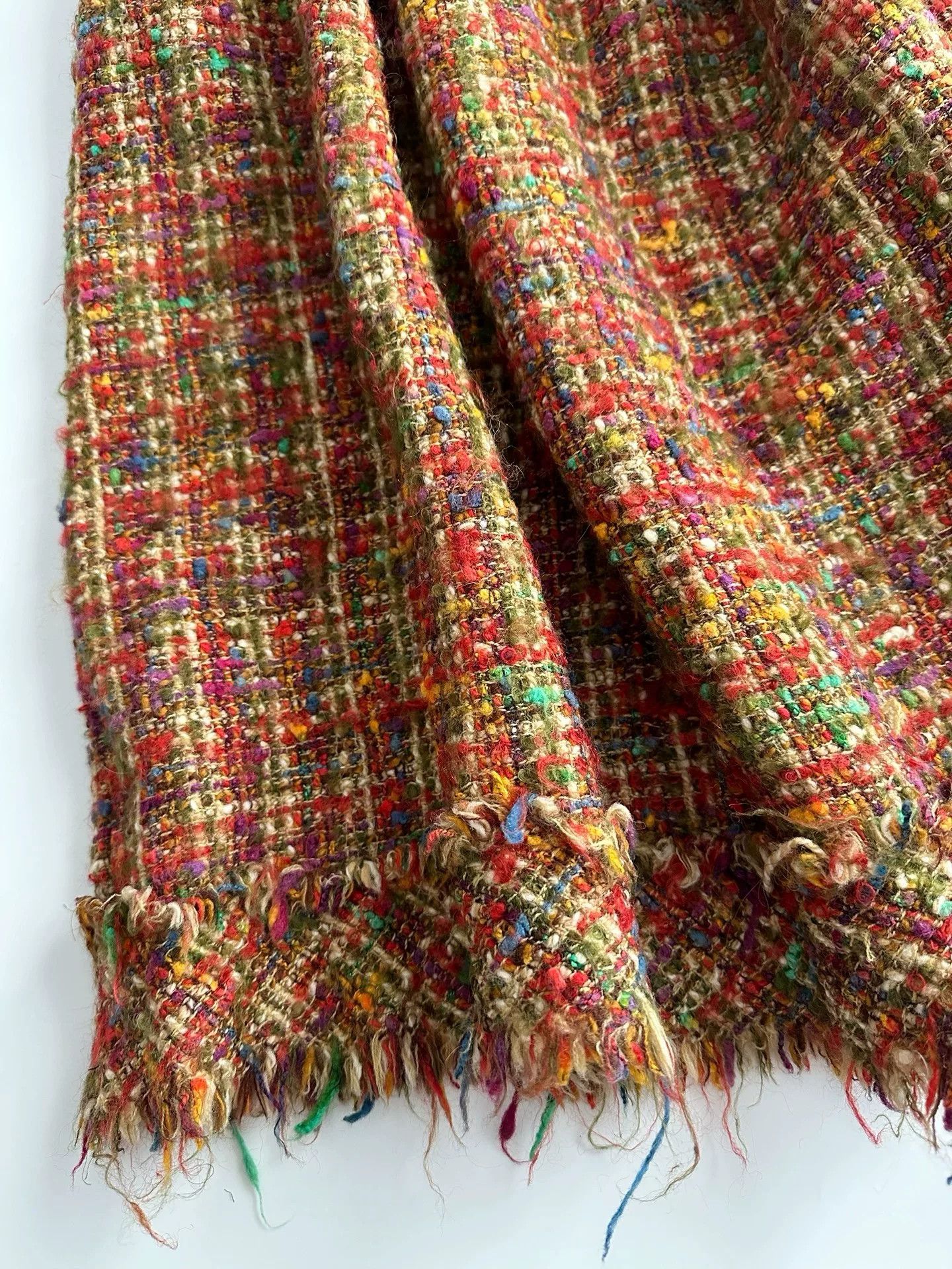 Junya Watanabe Junya Watanabe 2000 Tweed Fringe Skirt Size 33" - 7 Thumbnail
